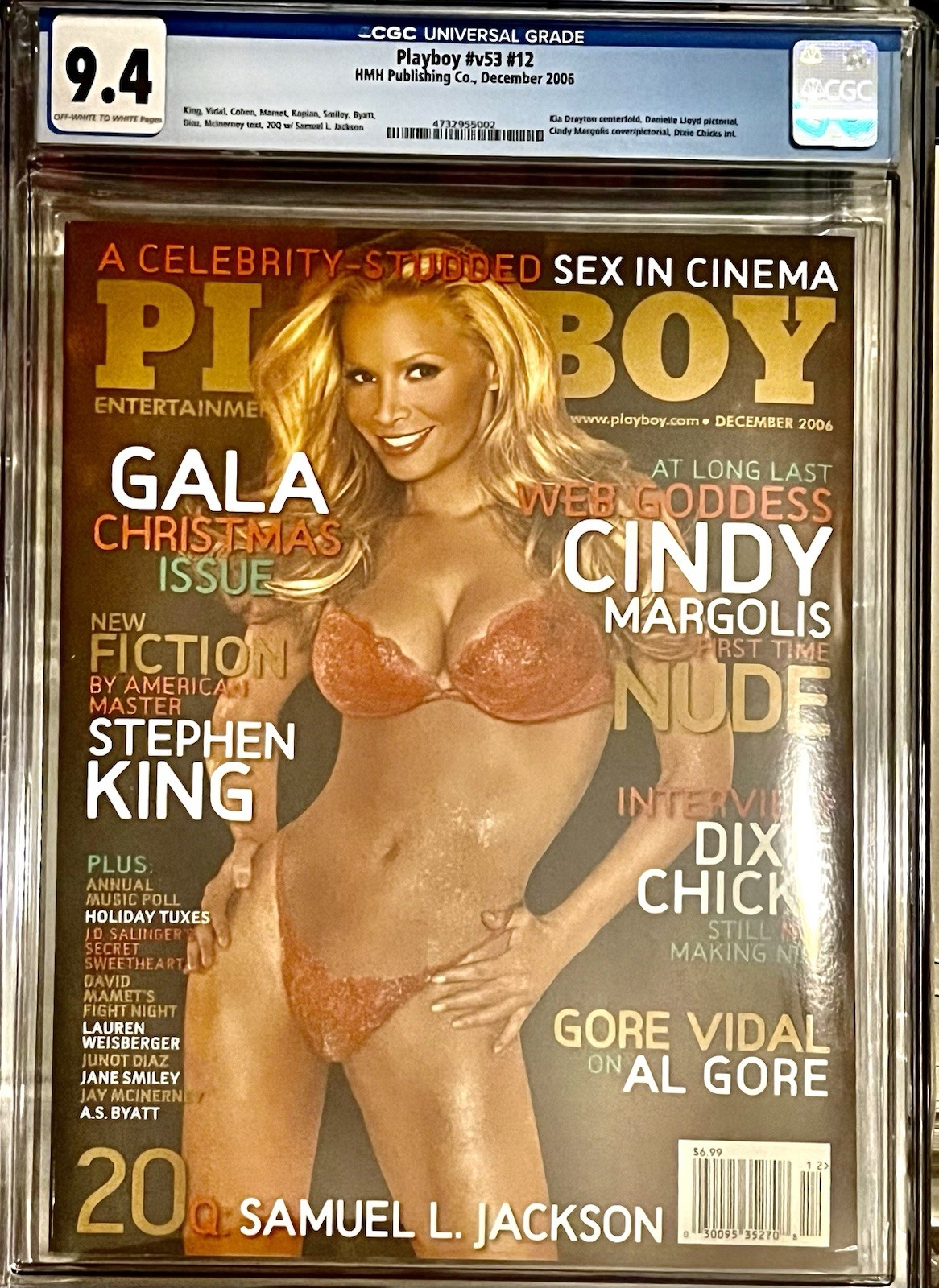 PLAYBOY MAGAZINE DECEMBER 2006 v53 #12 CINDY MARGOLIS 9.4 CGC