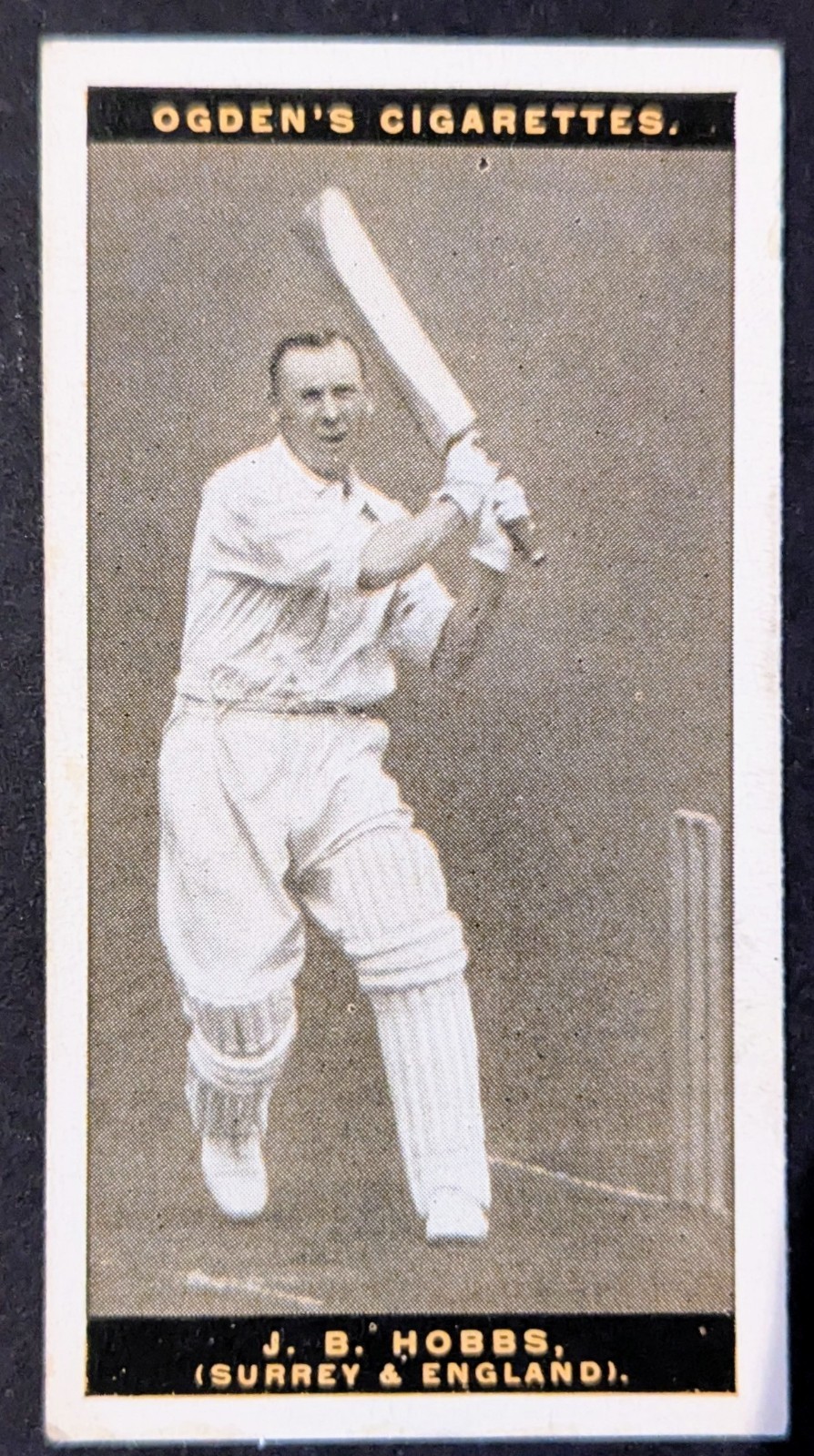 1928 Ogden\'s Australian Test Cricketers 1928-29 Cigarette Card Jack Hobbs 1928 Ogden\'s Australian Test Cricketers 1928-29 Cigarette Card Jack Hobbs