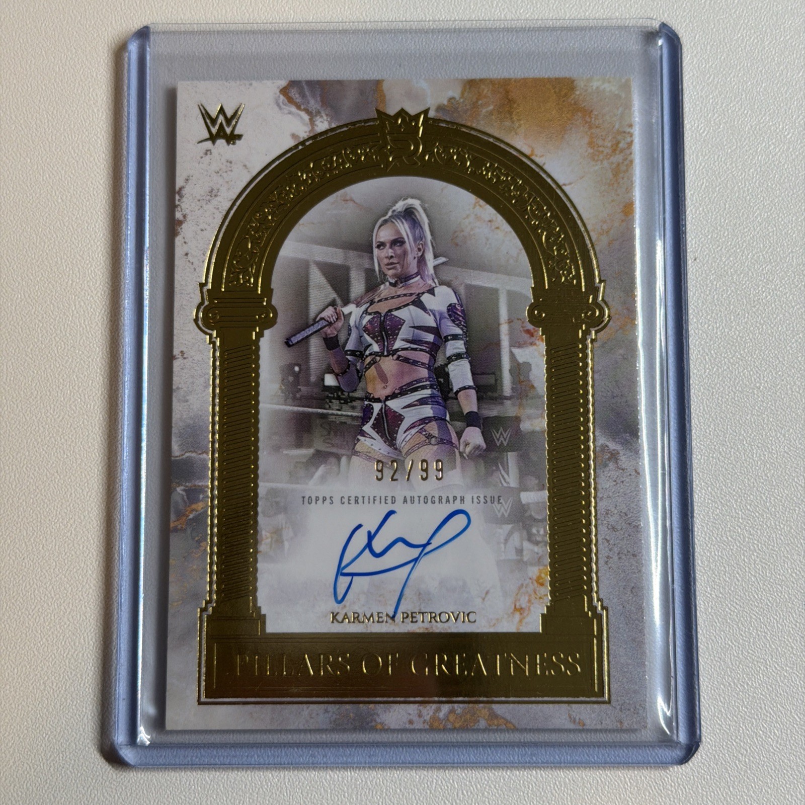 2025 Topps Royalty WWE Karmen Petrovic Pillars of Greatness Auto 92/99 2025 Topps Royalty WWE Karmen Petrovic Pillars of Greatness Auto 92/99