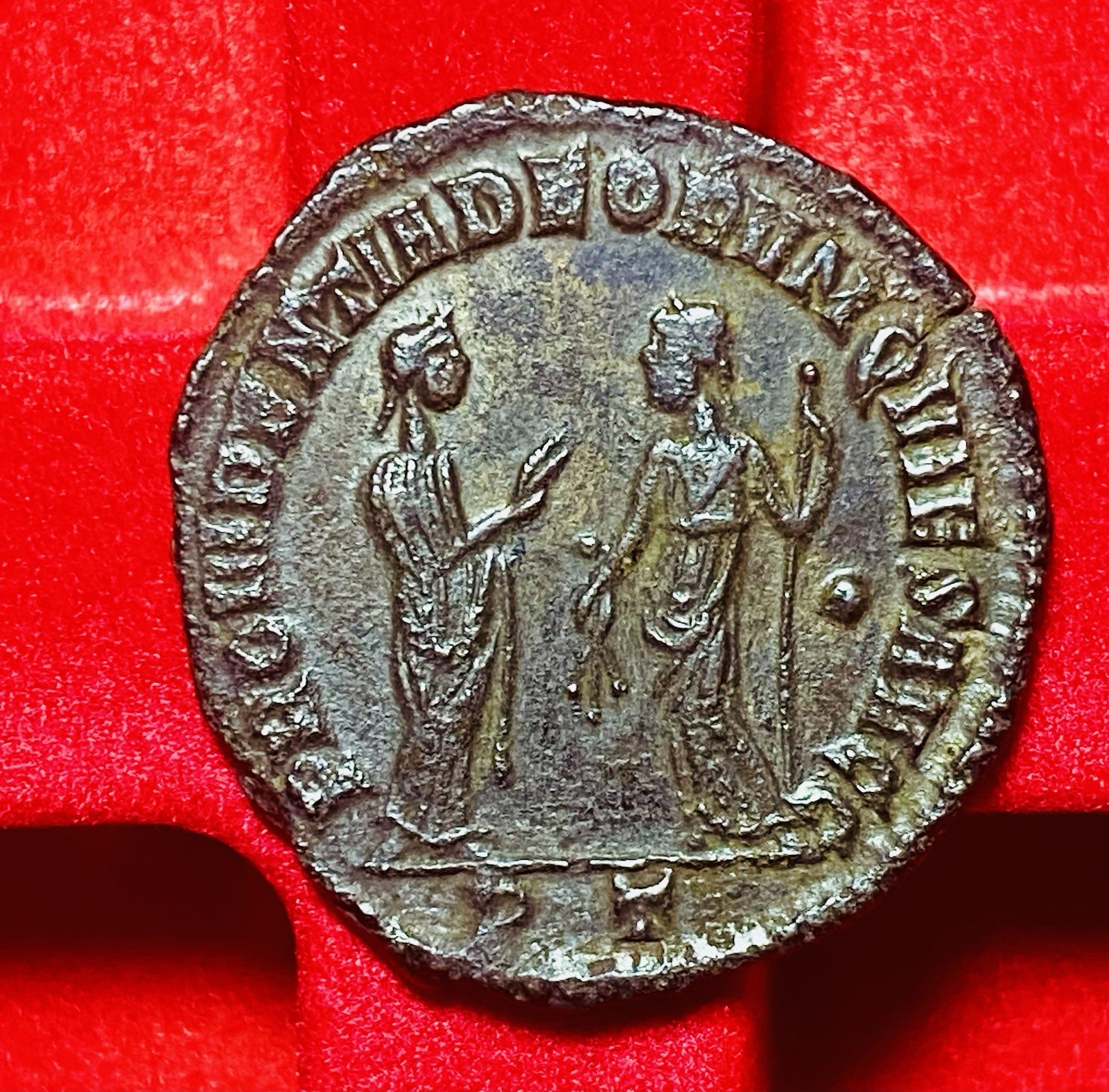 Diocletian AE Follis Ticinum AD 305, ABDICATION, DIOCLETIANO FELICISSIMO, VG-XF+