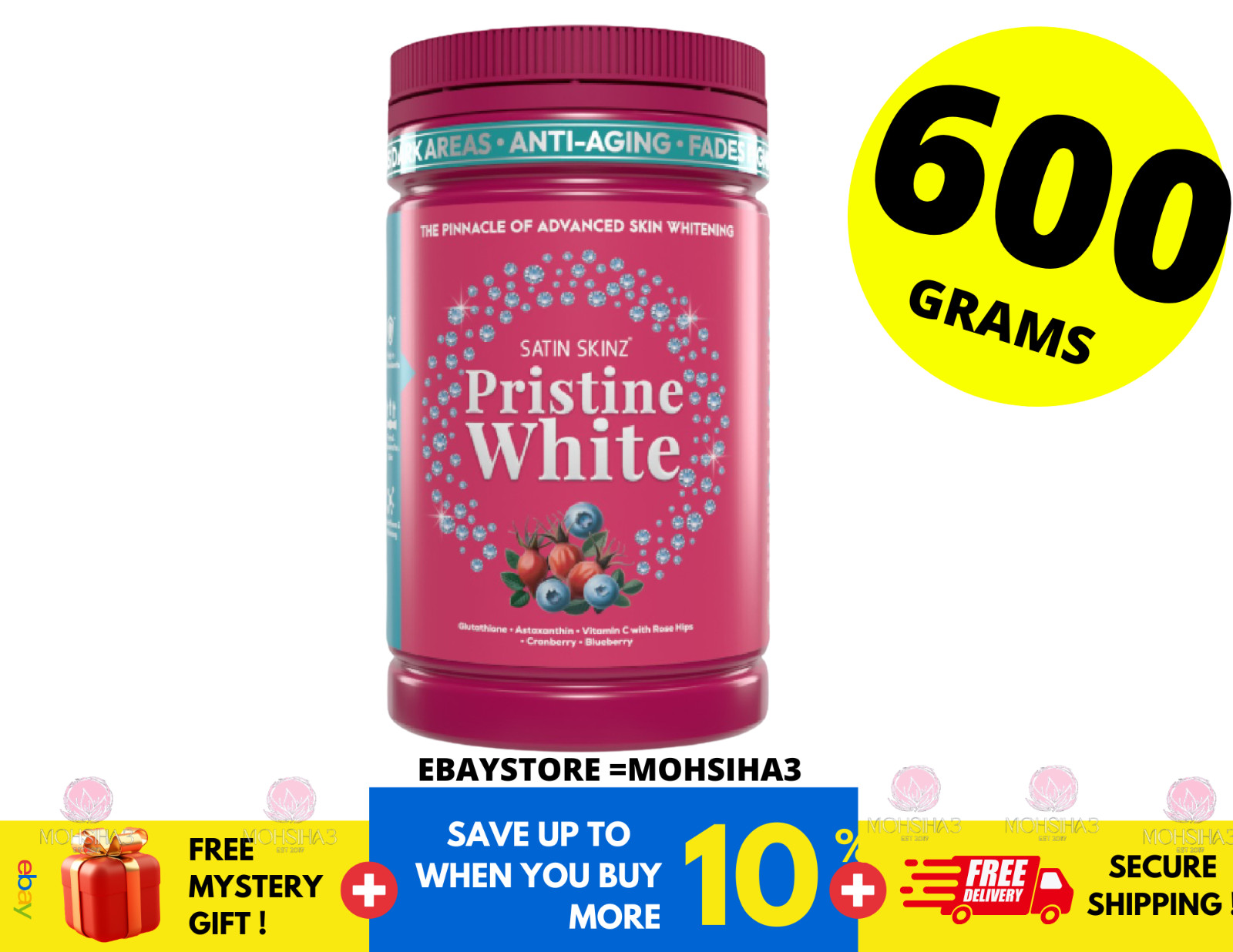 Satin Skinz Pristine White Supplement Skin Whitening Skin beauty supplement NEW
