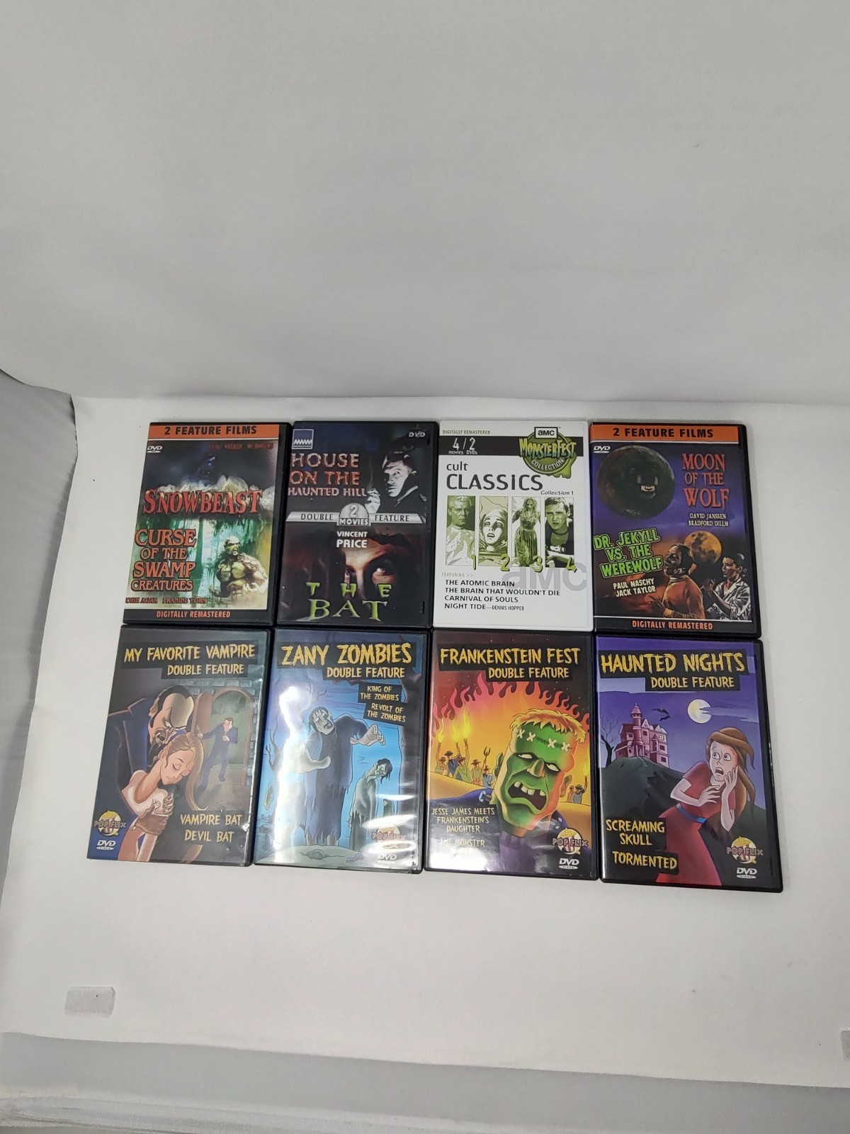 Lot of 8 classic B Horror DVDs Curse of the Swamp Creatures Atomic Brain VGC
