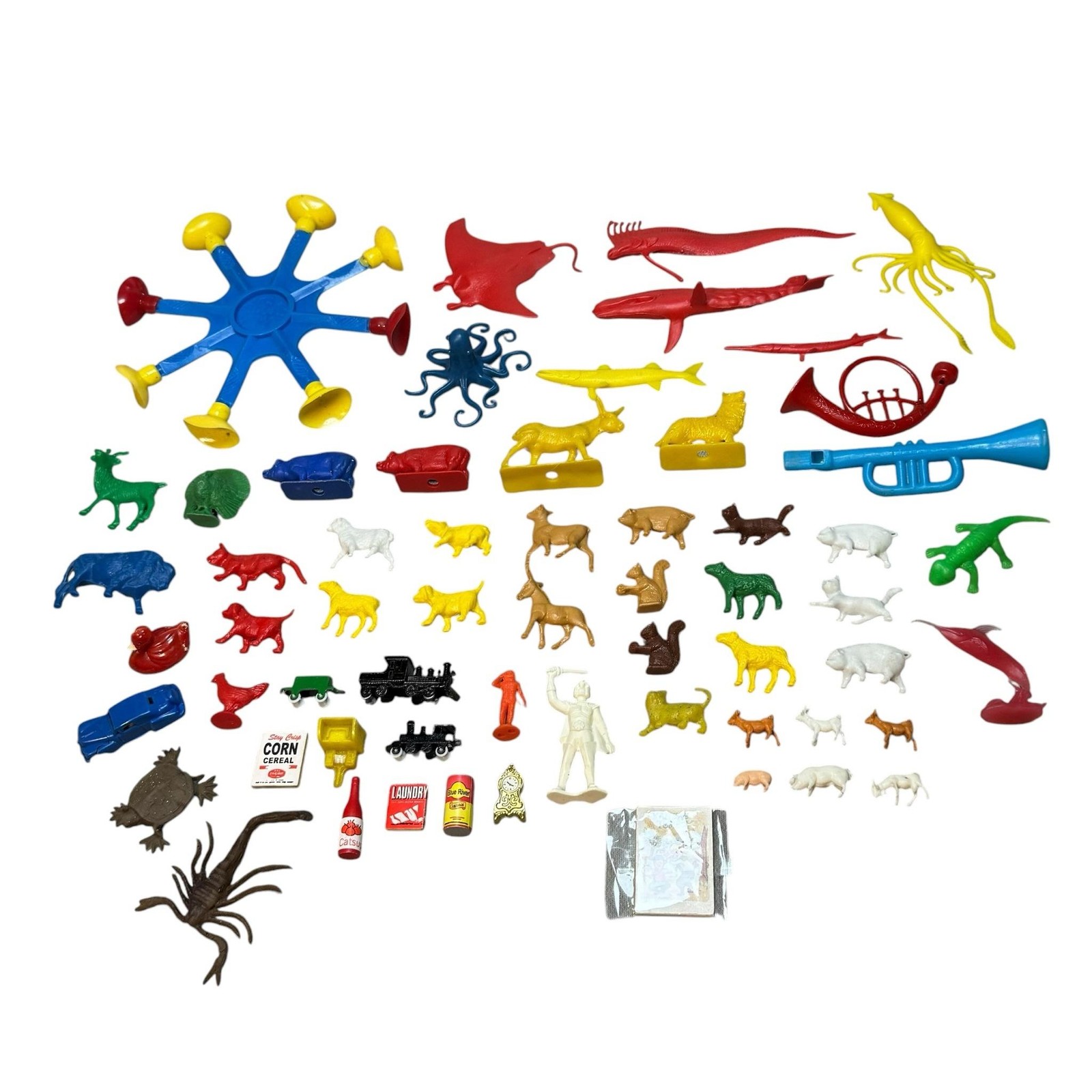 Vintage 1967 Plastic Lot Whipper Snapper Sea Animal Toy Figures Feeley Meeley