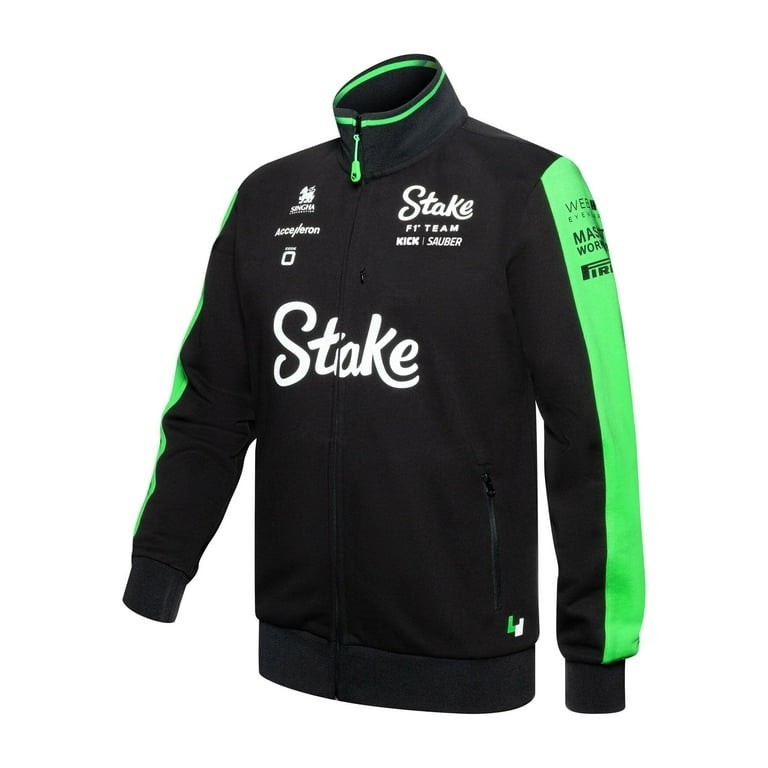 Stake F1 Kick Sauber 2024 Men\'s Team Full Zip Sweat Jacket - Black Size M - $130 Stake F1 Kick Sauber 2024 Men\'s Team Full Zip Sweat Jacket - Black Size M - $130