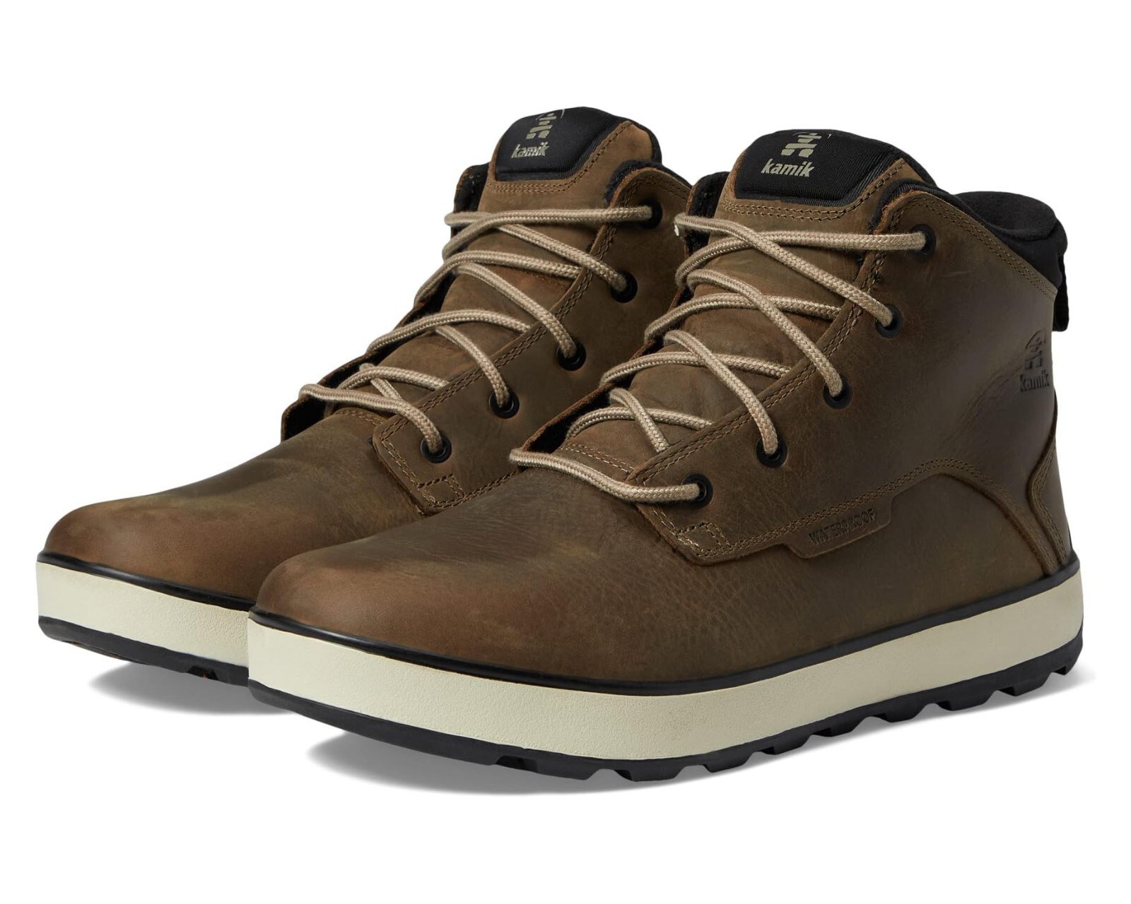 Kamik D65112 Mens Fossil Leather Spencer Mid Winter Lace-Up Boots Size 10 M Kamik D65112 Mens Fossil Leather Spencer Mid Winter Lace-Up Boots Size 10 M