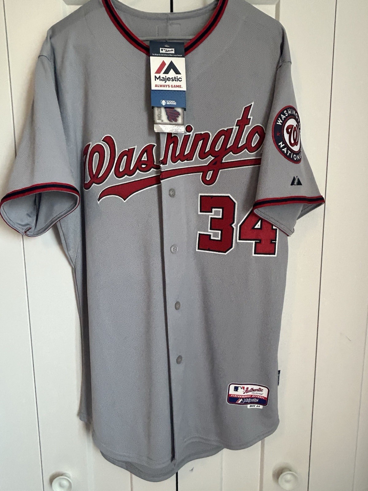 Majestic Authentic Washington Nationals BRYCE HARPER, Cool Base Jersey NWT 44🔥