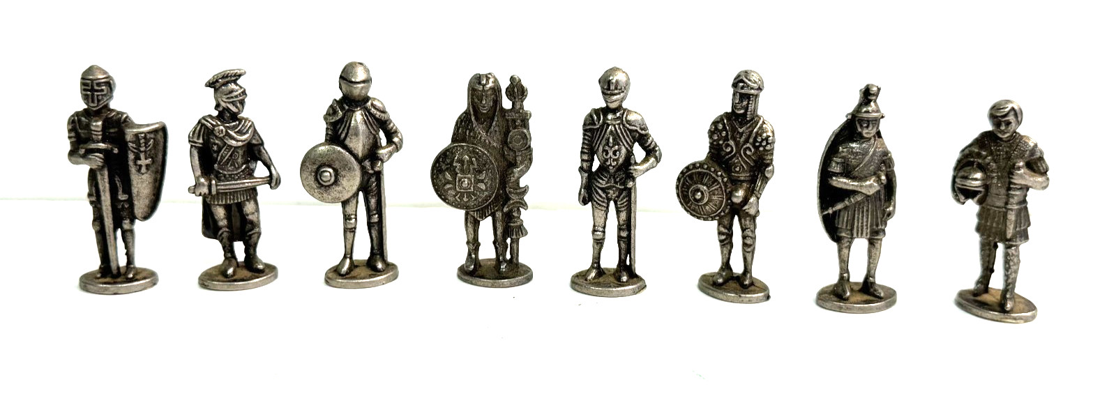 Lot x8 Knights - Miniature Pewter Medieval Fantasy Figurines 1.75\