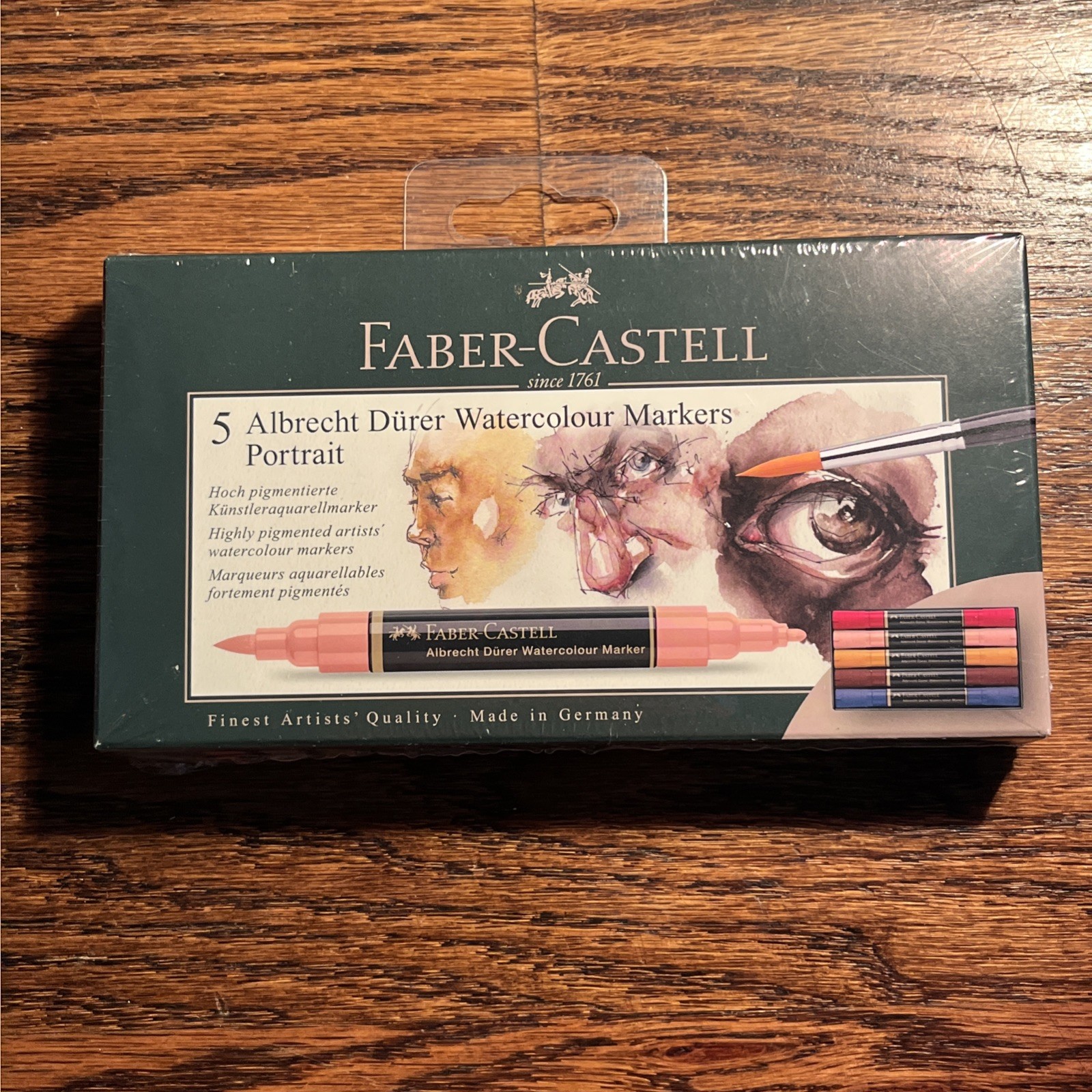 Faber-Castell Albrecht Durer Watercolor Markers, Portrait Colors Set Of 5 Artist Faber-Castell Albrecht Durer Watercolor Markers, Portrait Colors Set Of 5 Artist
