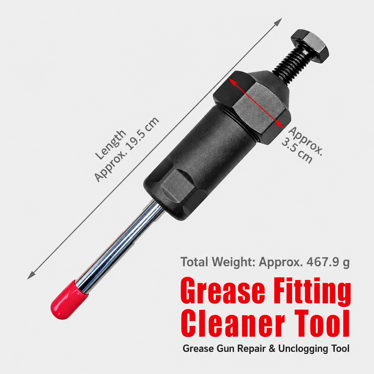 Grease Fitting Cleaner Tool Zerk Nipple Unclogger Grease Gun Repair Tool Kit