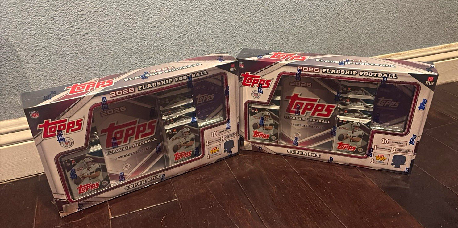Topps 2026 Flagship Football NFL Super Box Lot of 2, 160 Cards, Richardson Topps 2026 Flagship Football NFL Super Box Lot of 2, 160 Cards, Richardson