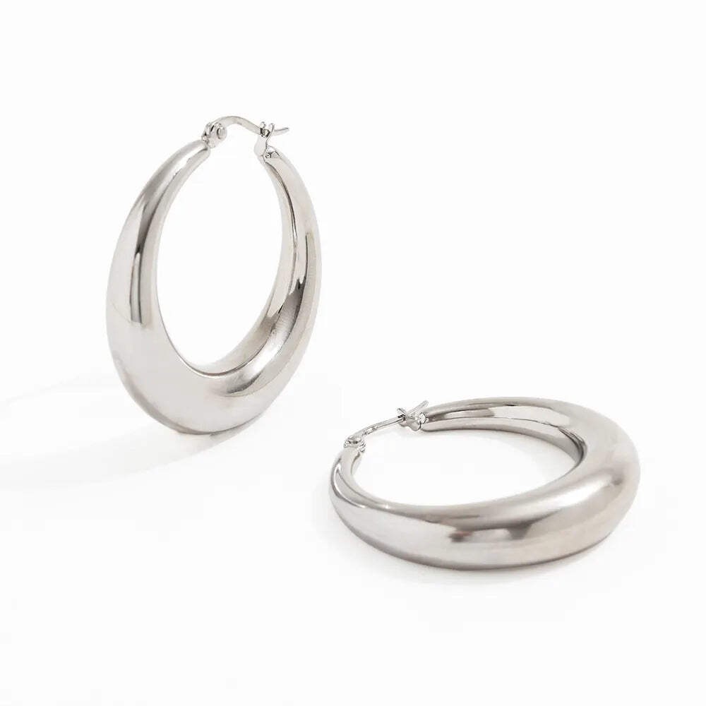 Teardrop Hoop Earrings for Women — 925 Sterling Silver, Waterdrop Design, Lightw