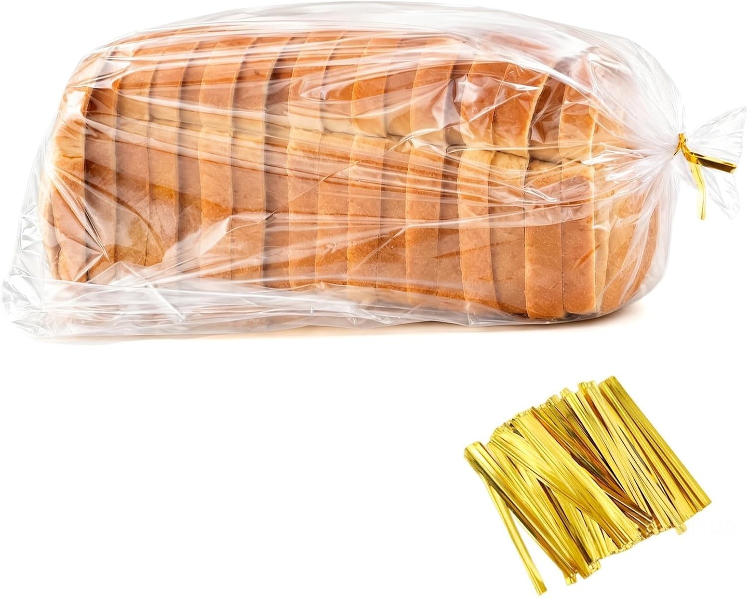 75Pcs Plastic Bread Bags for Homemade Bread and 90 Ties 18x 8x4 Inch Reusable C