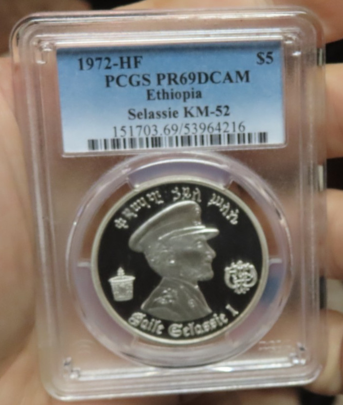 1972 HF Ethiopia Hailé Selassié $5 .999  Proof Coin PCGS PR PF 69 DCAM