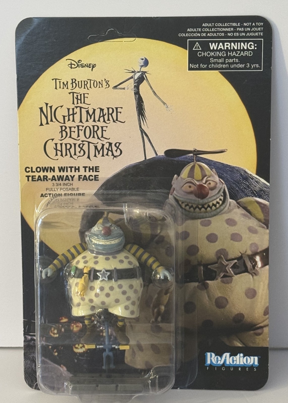 CLOWN WITH TEAR-AWAY FACE Nightmare Before Christmas ReAction X Super7 Funko NEW