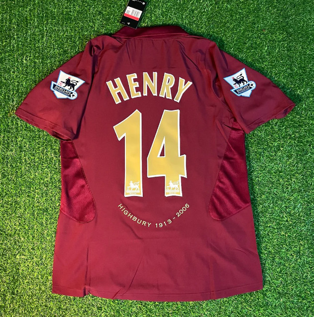Arsenal 2005-06 Home Jersey - Short Sleeve Vintage Kit - Henry #14