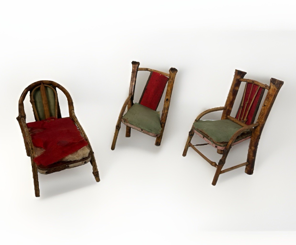 Antique Rustic Twig Doll House Furniture Adirondack Bentwood Settee 1800s