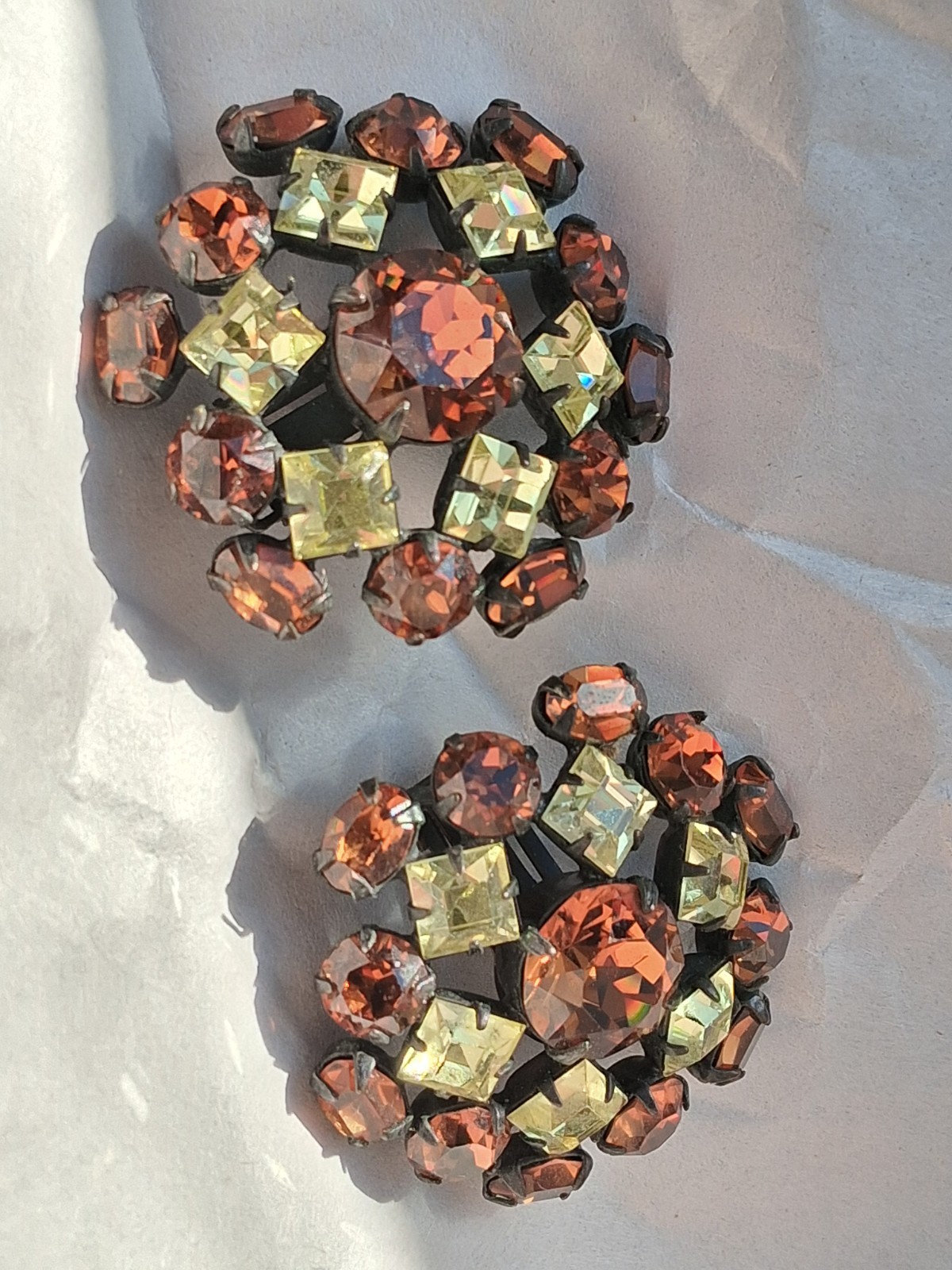 Schreiner earrings, Unsigned Schreiner earrings, Unsigned