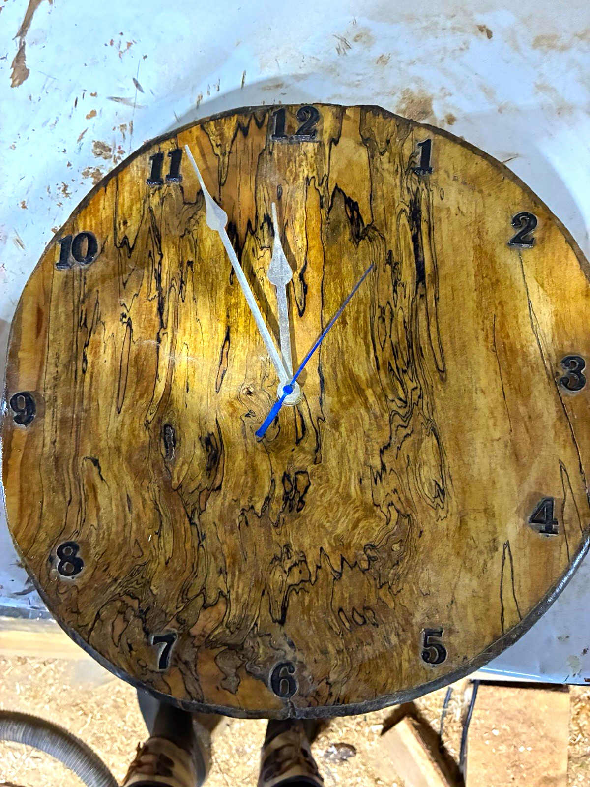 One of a kind Handmade Spalted Maple Wall Clock One of a kind Handmade Spalted Maple Wall Clock
