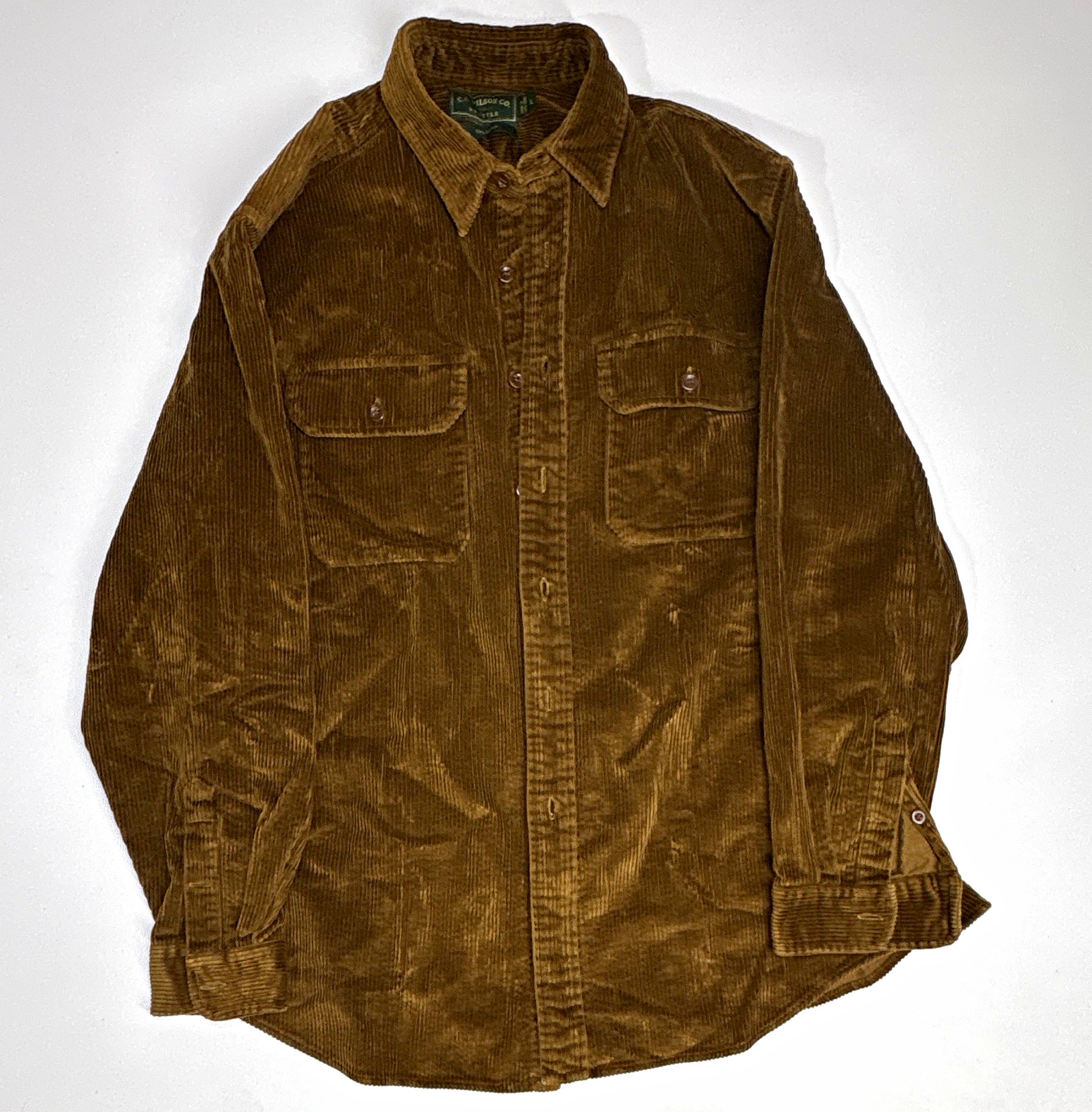 Vintage 80s/90s Filson men’s L Brown Corduroy Cotton Button-Up Shirt
