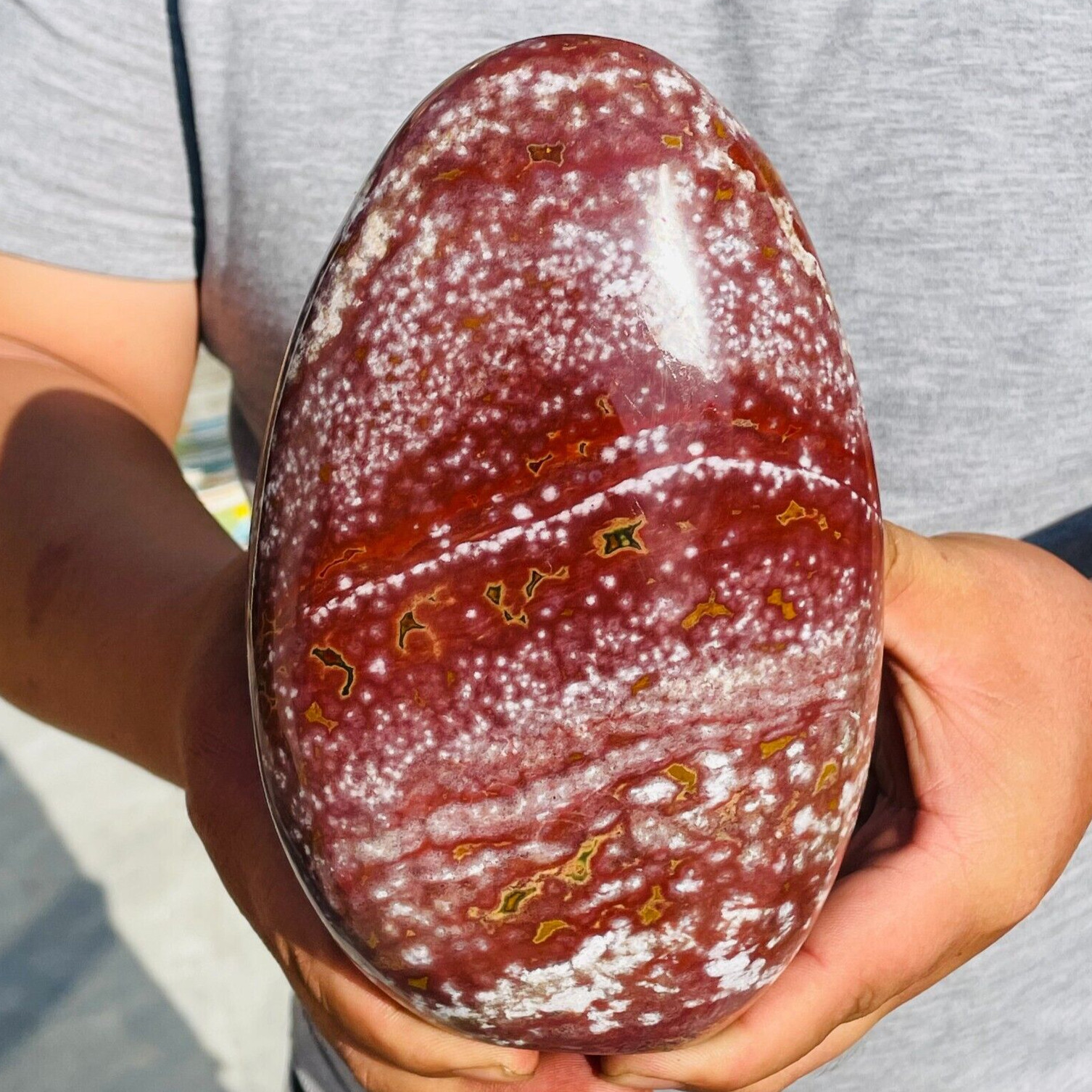 4.56lb Large Natural Colorful Ocean Jasper Freeform Crystal Display Specimen
