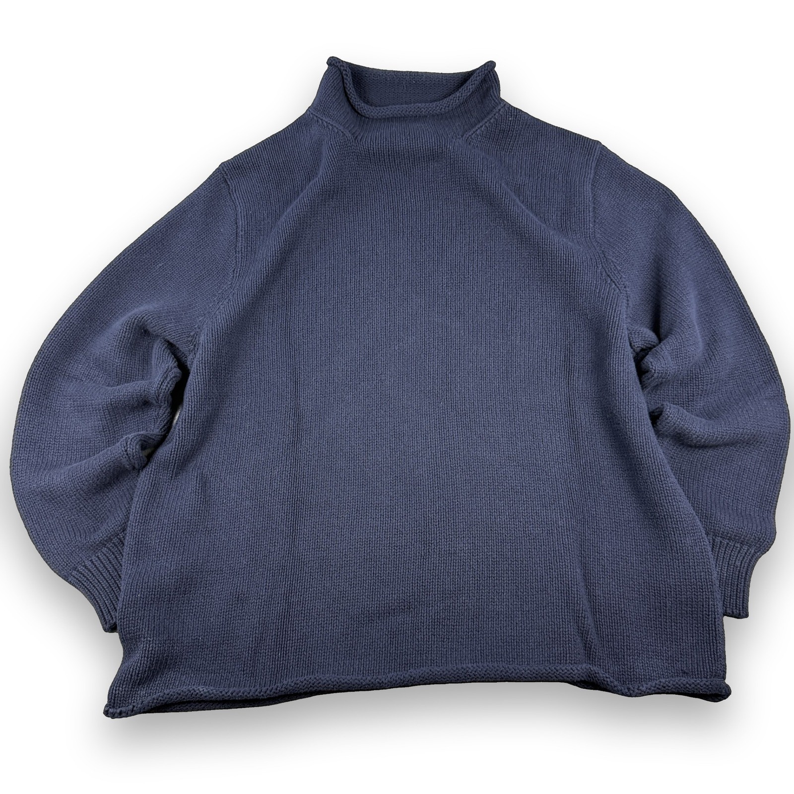 J Crew Always Oarsman Roll Neck Sweater Mens XL Navy Blue Heritage Cotton Knit J Crew Always Oarsman Roll Neck Sweater Mens XL Navy Blue Heritage Cotton Knit