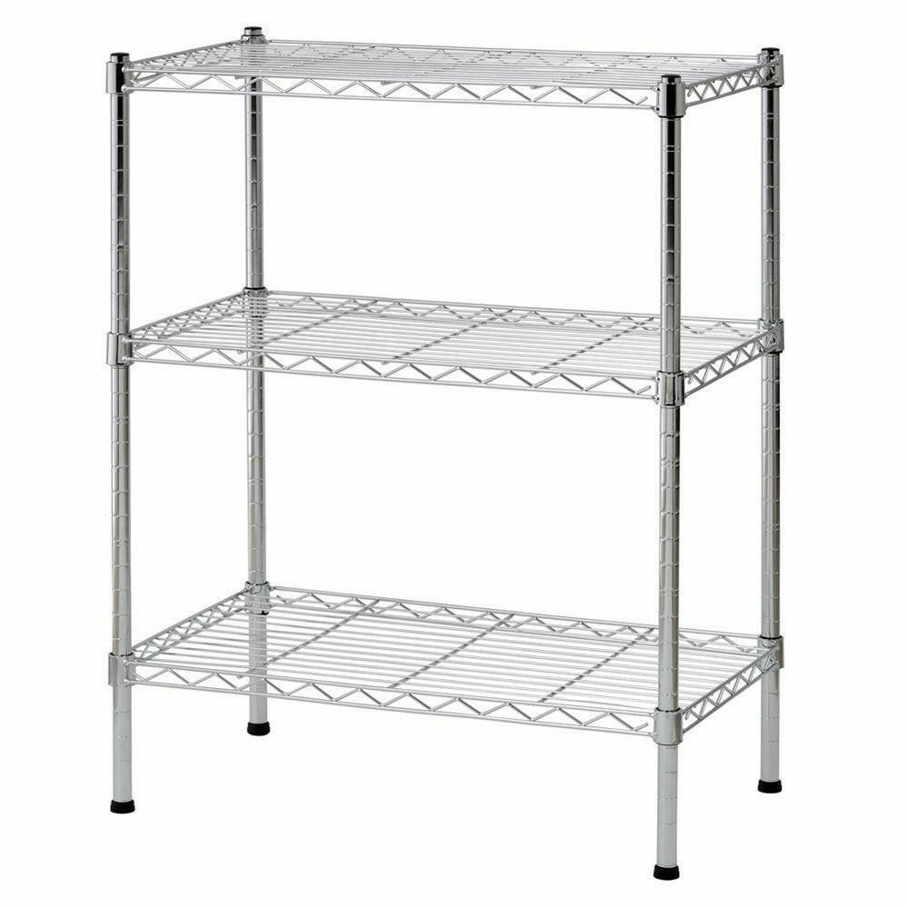 3 Tier Wire Shelving Rack Shelf Garage Storage Organizer Home Kitchen 18x8x18\'\'