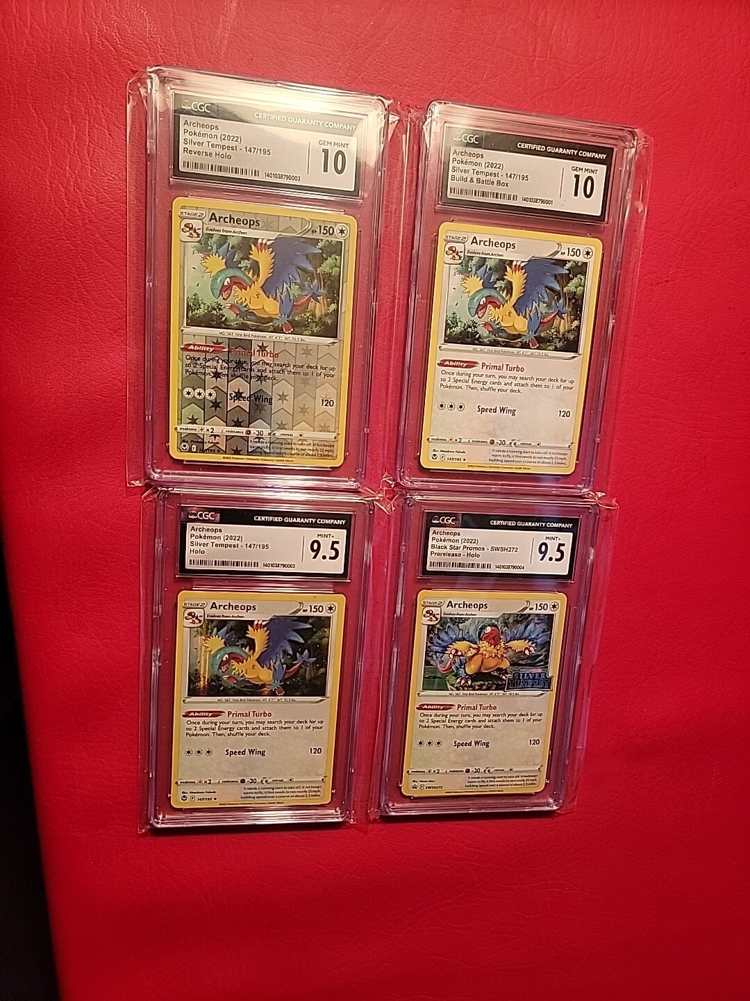 CGC 9.5 & 10 Archeops Prerelease Holo Rev. Holo NonHolo 4 Consecutive Serial#\'s CGC 9.5 & 10 Archeops Prerelease Holo Rev. Holo NonHolo 4 Consecutive Serial#\'s