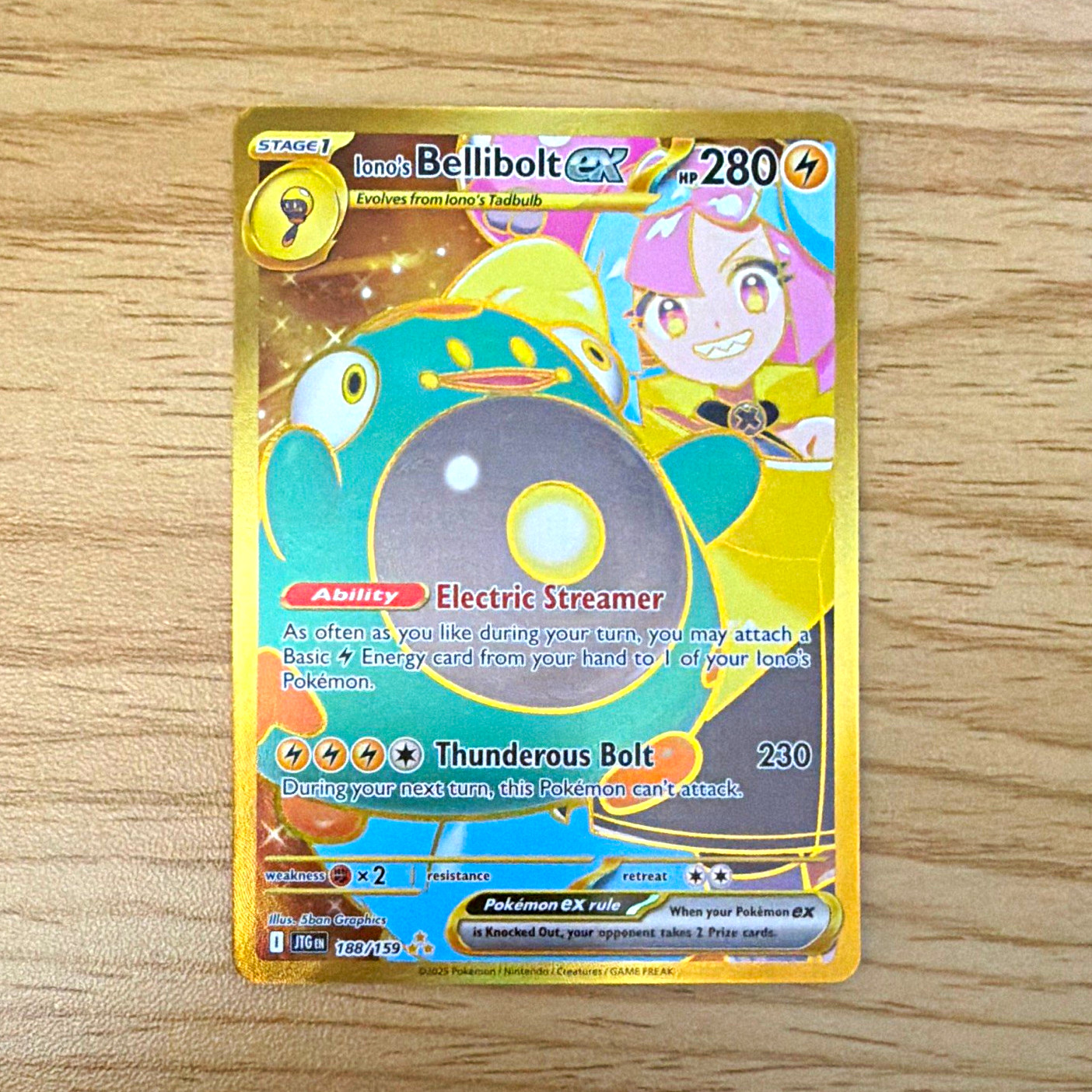 Pokemon Iono\'s Bellibolt ex 188/159 SV09 Journey Together Hyper Rare Holo 280