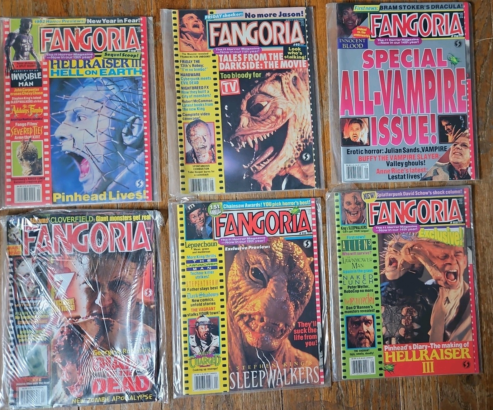 Fangoria Magazine Lot Of 6 Vintage Issues 92 110 111 112 116 270  Horror