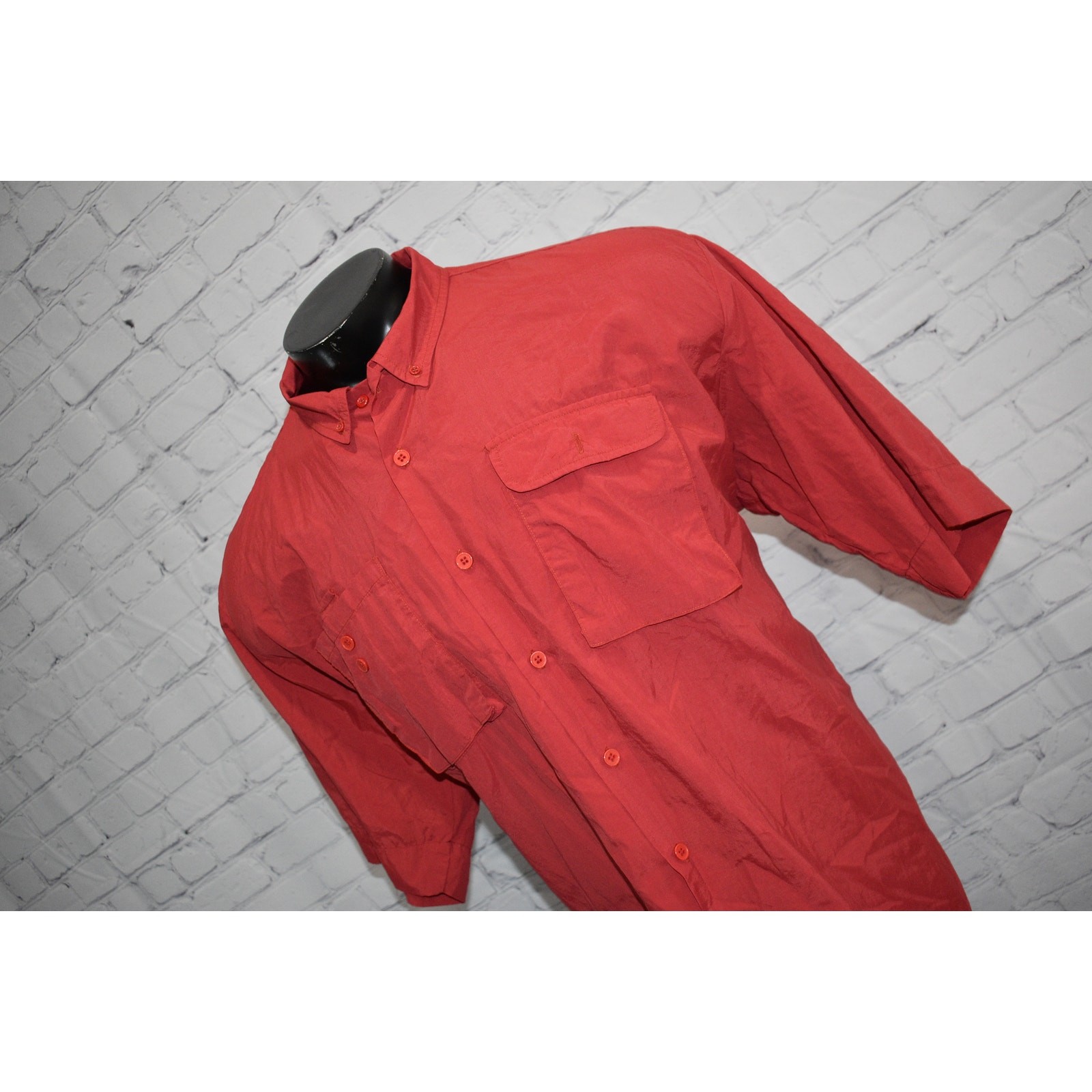 Orvis Country Fishing Shirt Mens Size XL Hiking Camping Nylon Performance Red