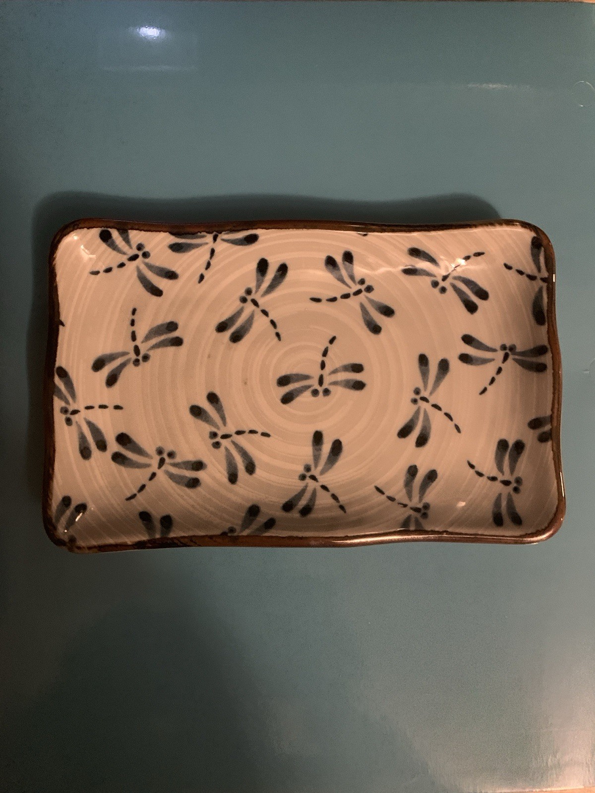 Vintage Japanese Dragonfly Porcelain Dish. Sushi Tray or Trinket Holder-7x4.5” Vintage Japanese Dragonfly Porcelain Dish. Sushi Tray or Trinket Holder-7x4.5”