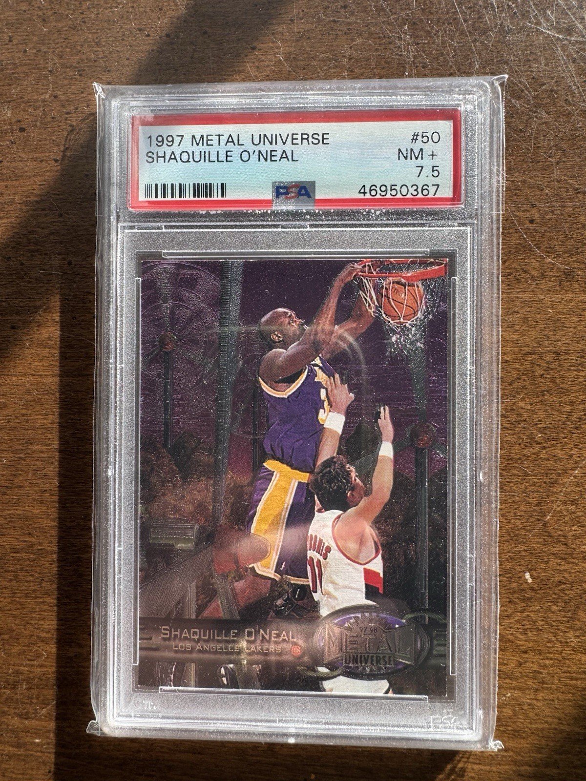 1997-98 Metal Universe Shaquille O'Neal #50 PSA 7.5 NM HOF 1997-98 Metal Universe Shaquille O'Neal #50 PSA 7.5 NM HOF