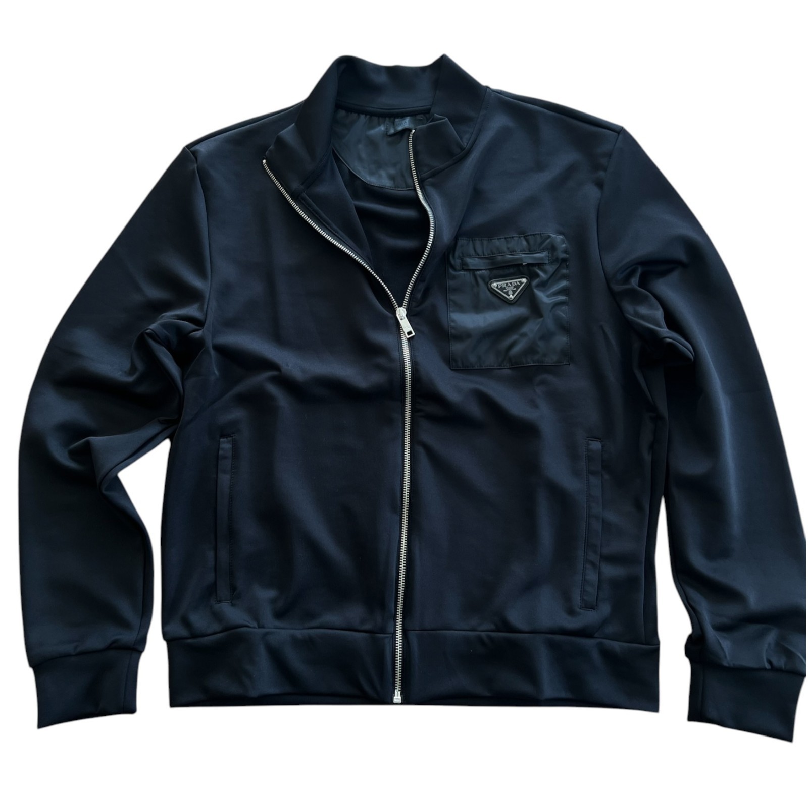 Prada Zipper Technical Re-Nylon Logo-Plaque Zipper  Jacket Size Small / Medium