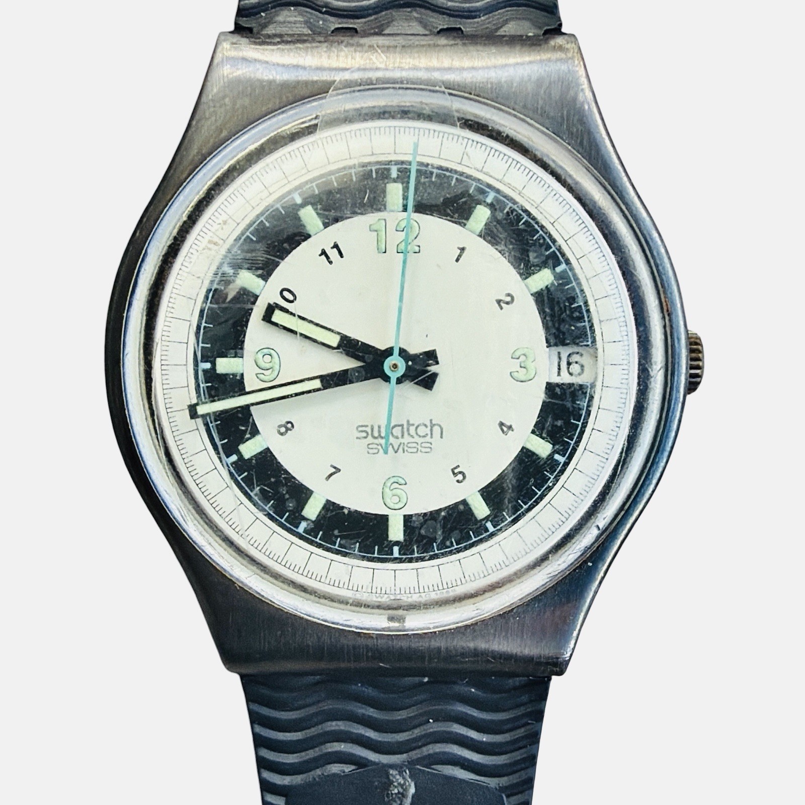 Swatch Watch MBA GX403 1989 34mm Luminous Quartz Swiss Made Rare Vintage Piece Swatch Watch MBA GX403 1989 34mm Luminous Quartz Swiss Made Rare Vintage Piece