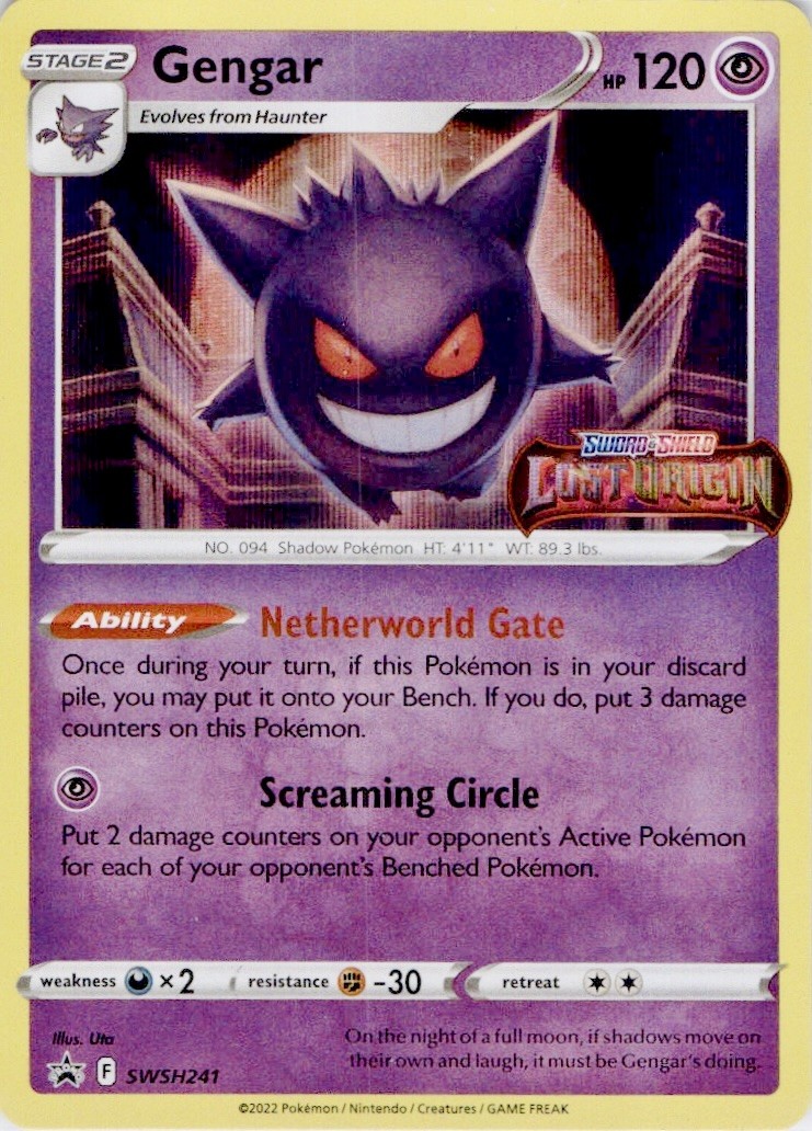Gengar (Prerelease) SWSH241 Holo Promo Sword & Shield Promo Pokemon Near Mint Gengar (Prerelease) SWSH241 Holo Promo Sword & Shield Promo Pokemon Near Mint