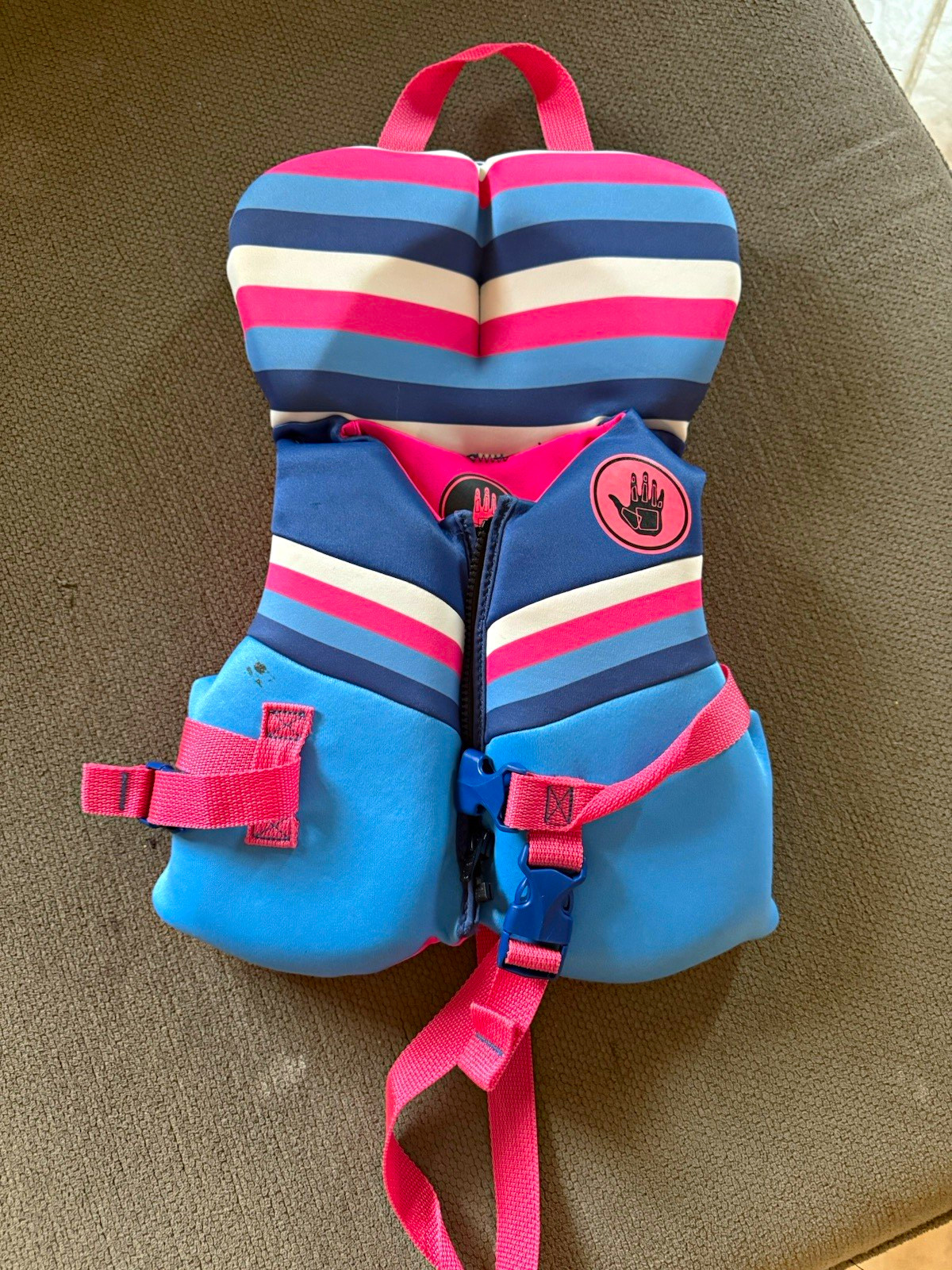 Stearns Infant Vest Type II PFD Life Jacket Flotation Device Blue Pink Striped
