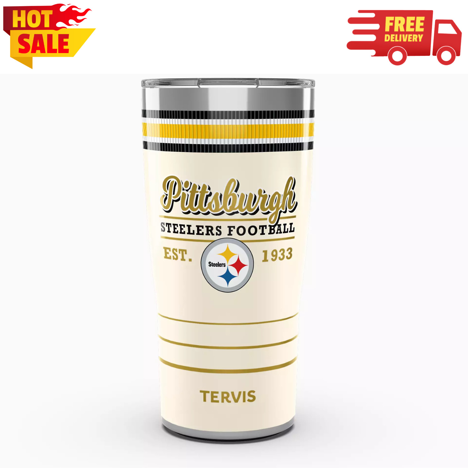 NEW Tervis NFL Pittsburgh Steelers - Essential, 20oz Stainless Tumbler, US STOCK NEW Tervis NFL Pittsburgh Steelers - Essential, 20oz Stainless Tumbler, US STOCK
