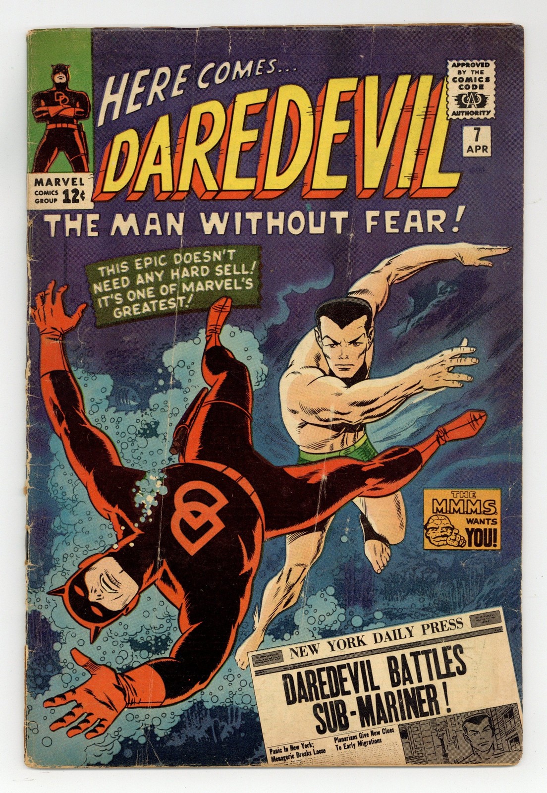 Daredevil #7 GD 2.0 1965 1st app. Daredevil's red costume