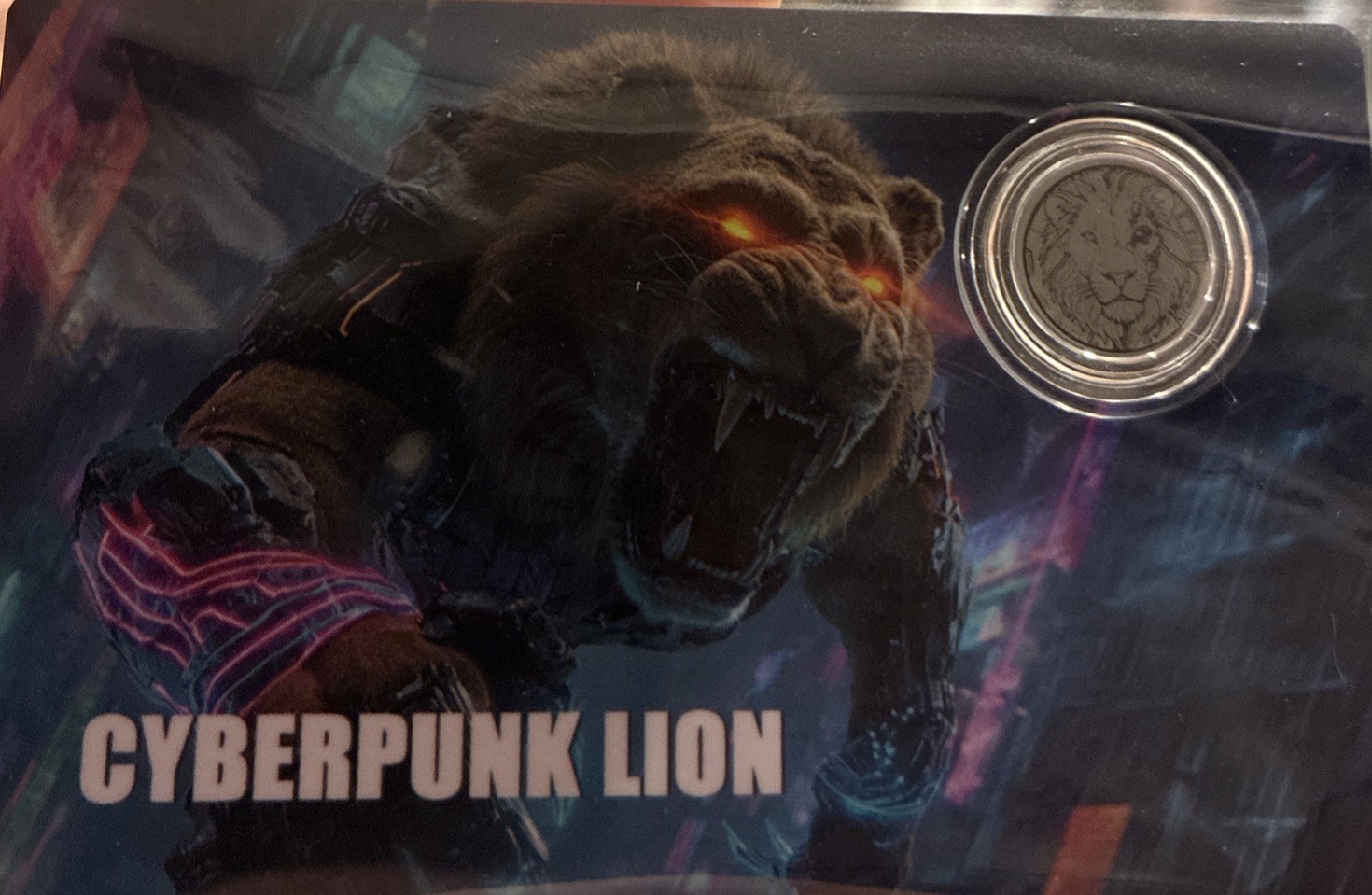 2026 Liberia Cyberpunk Lion 1/1000 oz .999 Palladium $12 Coin COA Card