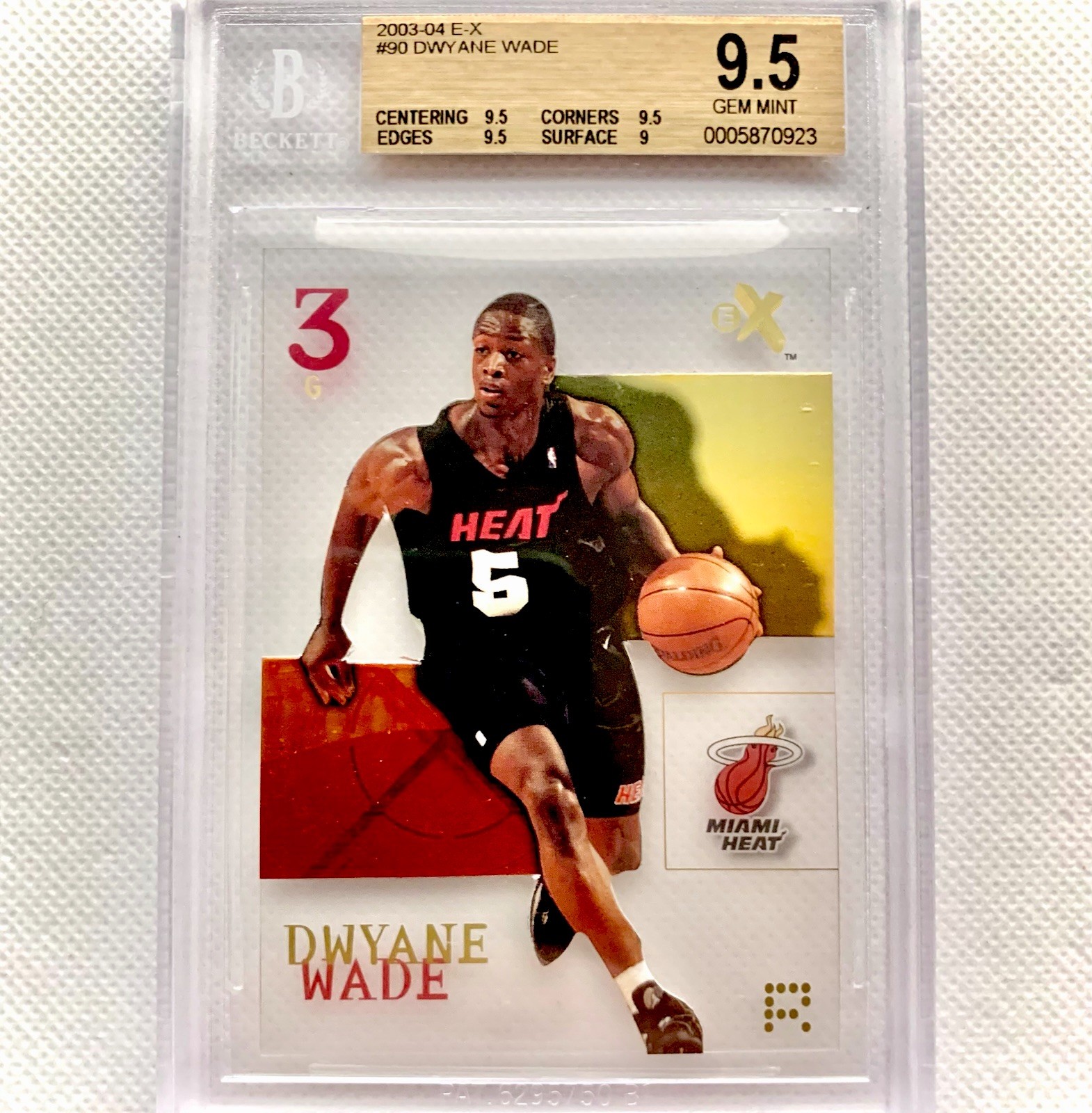 2003-04 Fleer E-X Dwyane Wade RC Rookie #90 BGS 9.5 Gem Mint💎 Rare Sweet Card 2003-04 Fleer E-X Dwyane Wade RC Rookie #90 BGS 9.5 Gem Mint💎 Rare Sweet Card