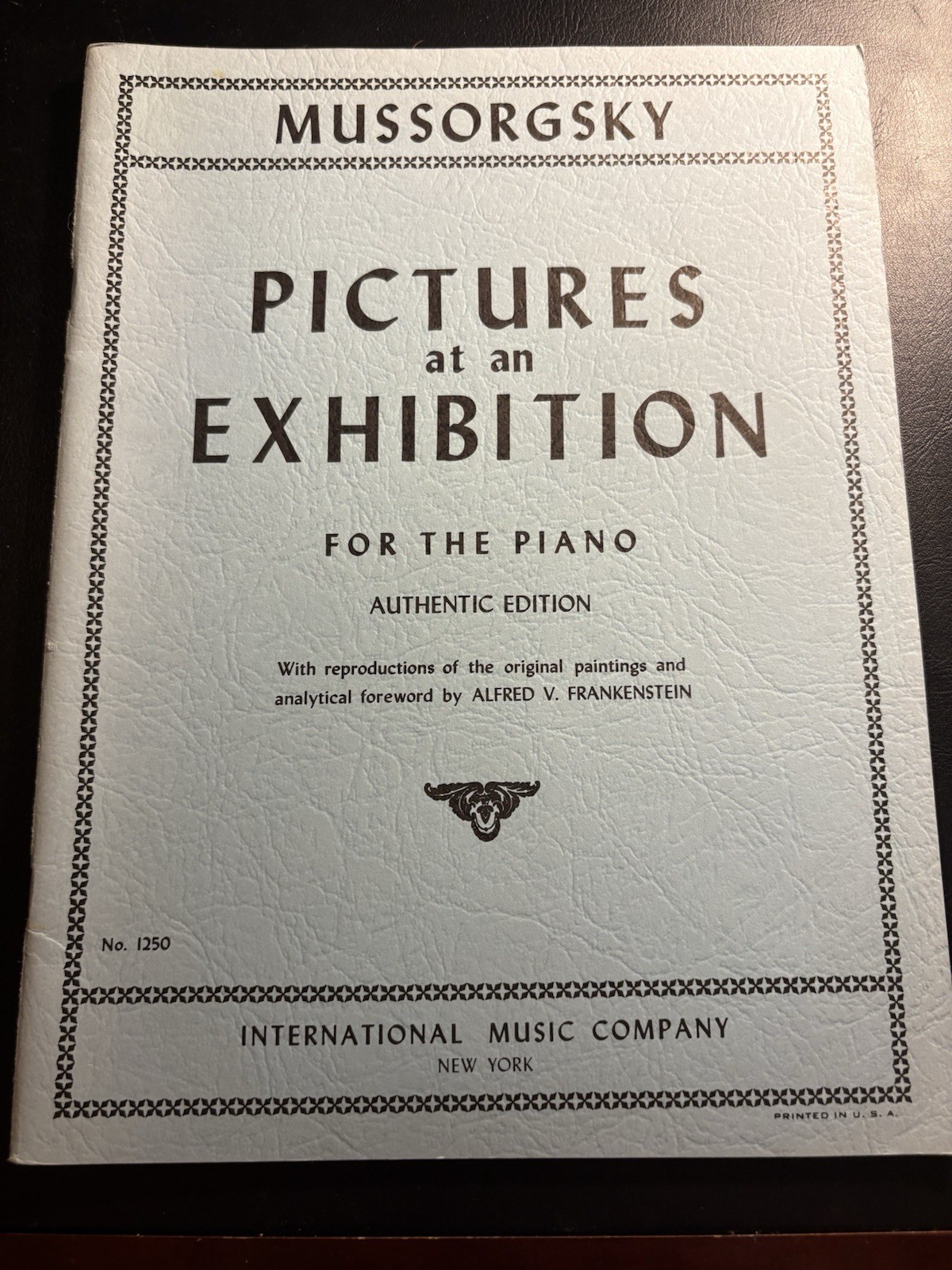 1952 Mussorgsky Pictures at an Exhibition Piano Score Authentic Edition IMC 1250