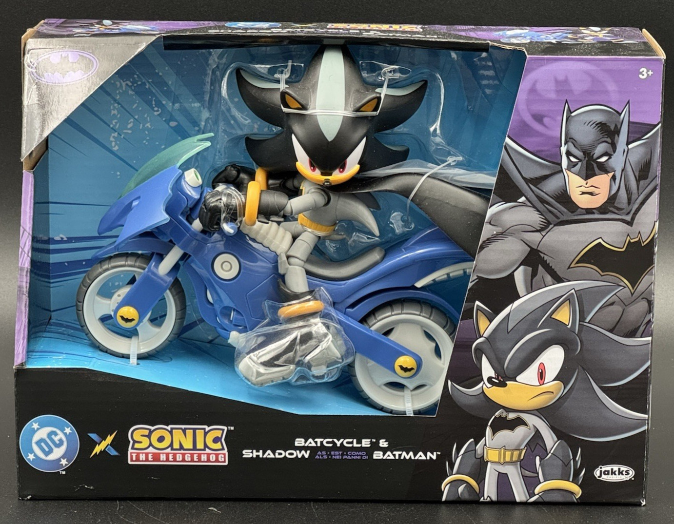 DC Comics X Sonic The Hedgehog Shadow Batman & Batcycle Action Figures NEW DC Comics X Sonic The Hedgehog Shadow Batman & Batcycle Action Figures NEW