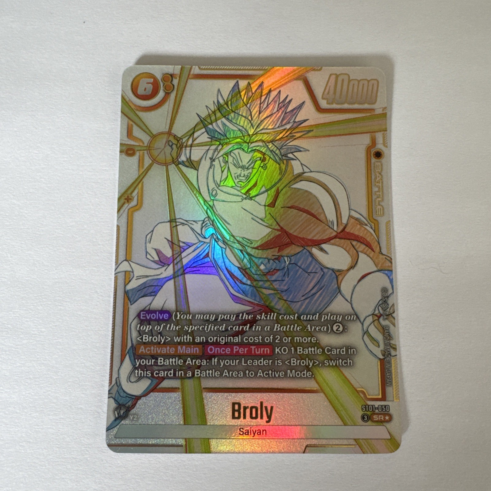 Bandai Dragon Ball Super Card Game Broly ST01-050 SSR Foil Alt Art