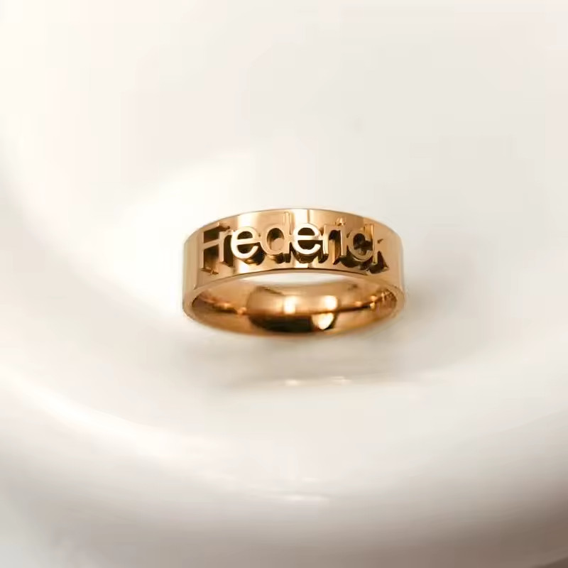 Personalized Custom Name Ring Letters Jewelry Partner Romance Band Men Women Personalized Custom Name Ring Letters Jewelry Partner Romance Band Men Women