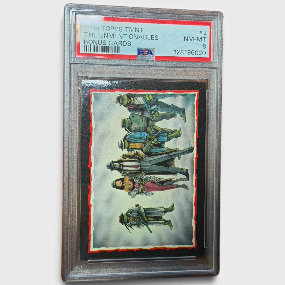 1989 Topps TMNT Bonus Card #J PSA 8 Unmentionables Kevin Eastman TMNT #14