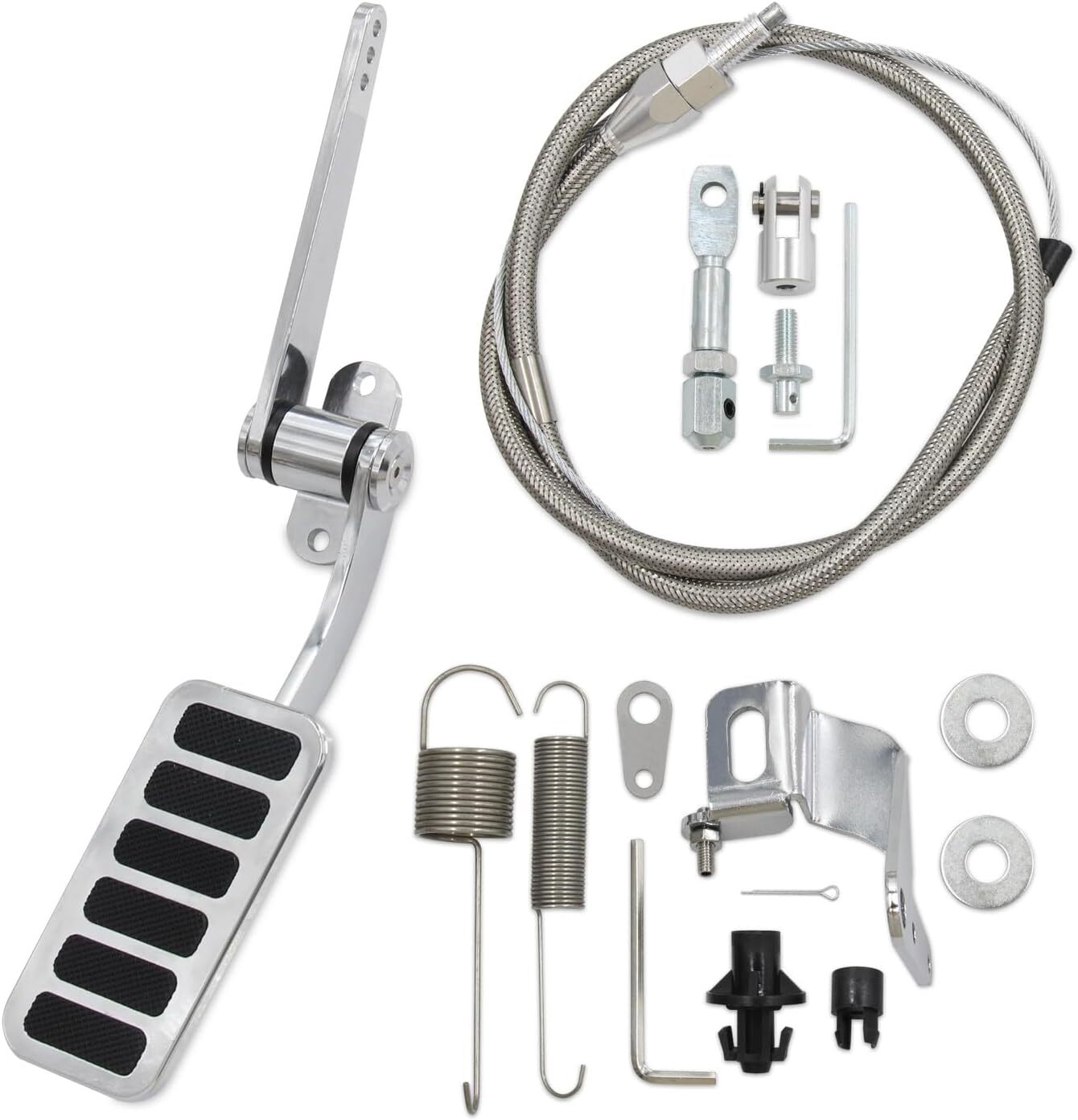 Universal Polished Aluminum Throttle Pedal with 6 Non-Slip Rubber Universal Polished Aluminum Throttle Pedal with 6 Non-Slip Rubber