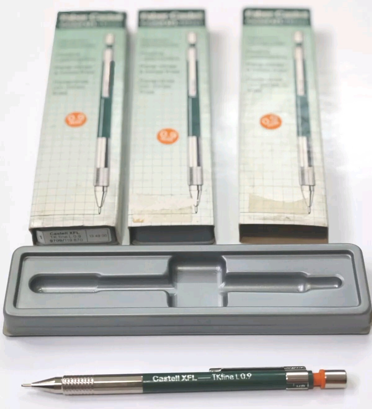 Vintage 3Pcs Nos FABER-CASTELL XFL-K FINE L 0.9mm Drafting Mechanical Pencil 80s