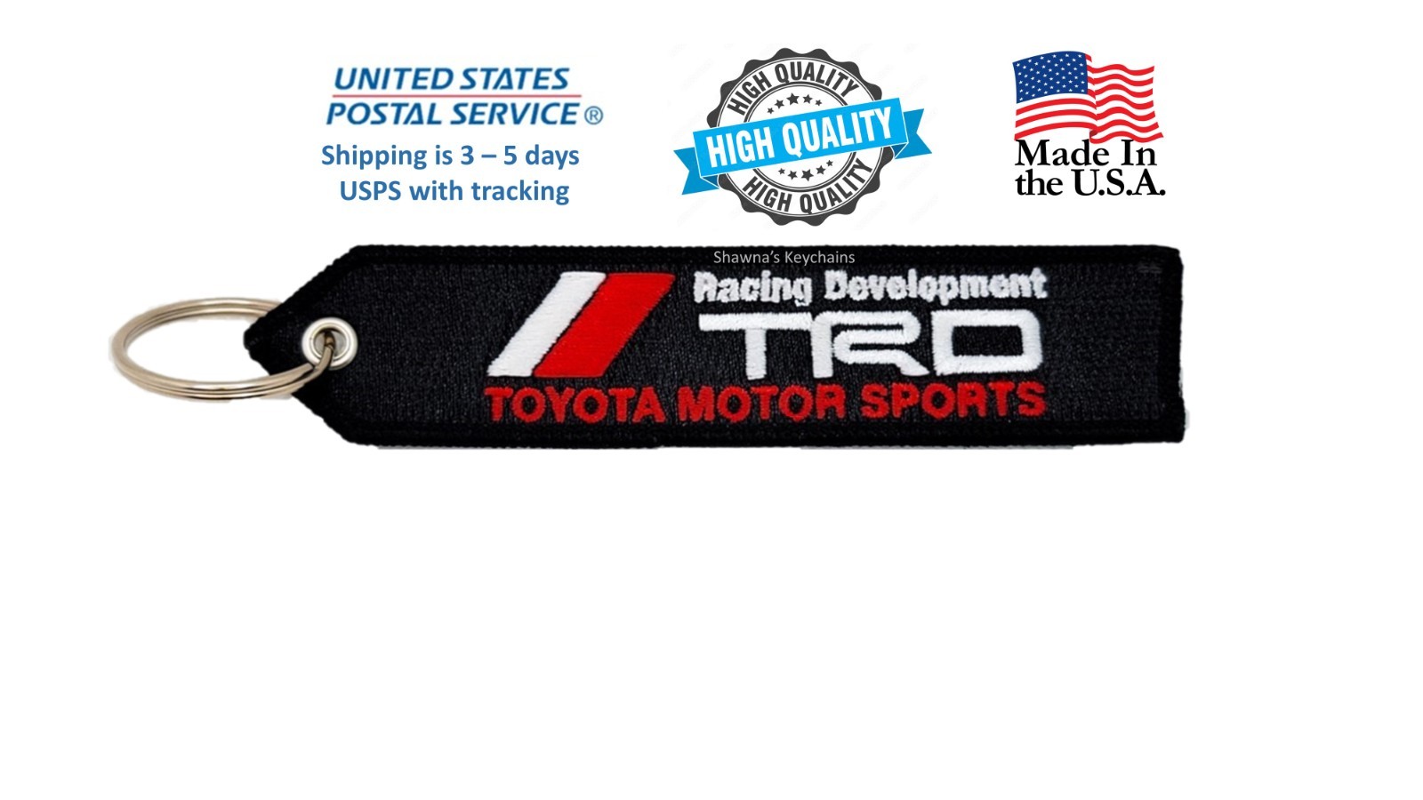 TOYOTA CAMRY Tacoma Keychain Toyota TRD Fabric JDM style Double Sided Key Tag