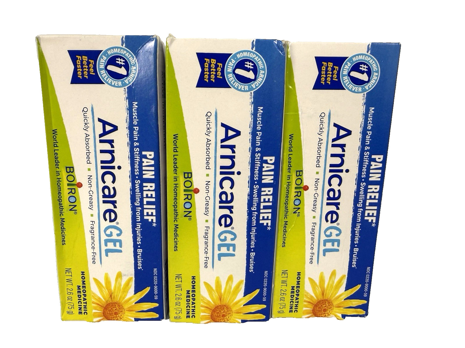 Boiron Arnicare Gel 2.6 oz 3 Pack Pain Relief Muscle Soreness Bruises Exp. 06/27