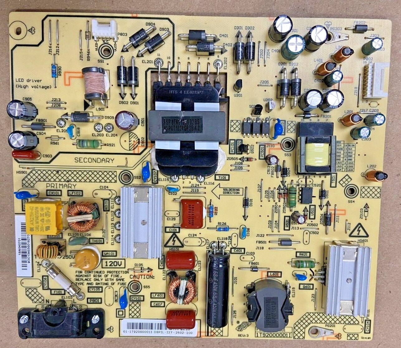 Toshiba 1T92000001I Power Supply Board Toshiba 1T92000001I Power Supply Board
